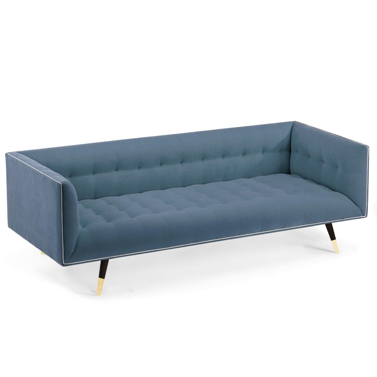 Contemporary Dust Sofa, Large with Beech Ebony - Polished Brass For Sale
