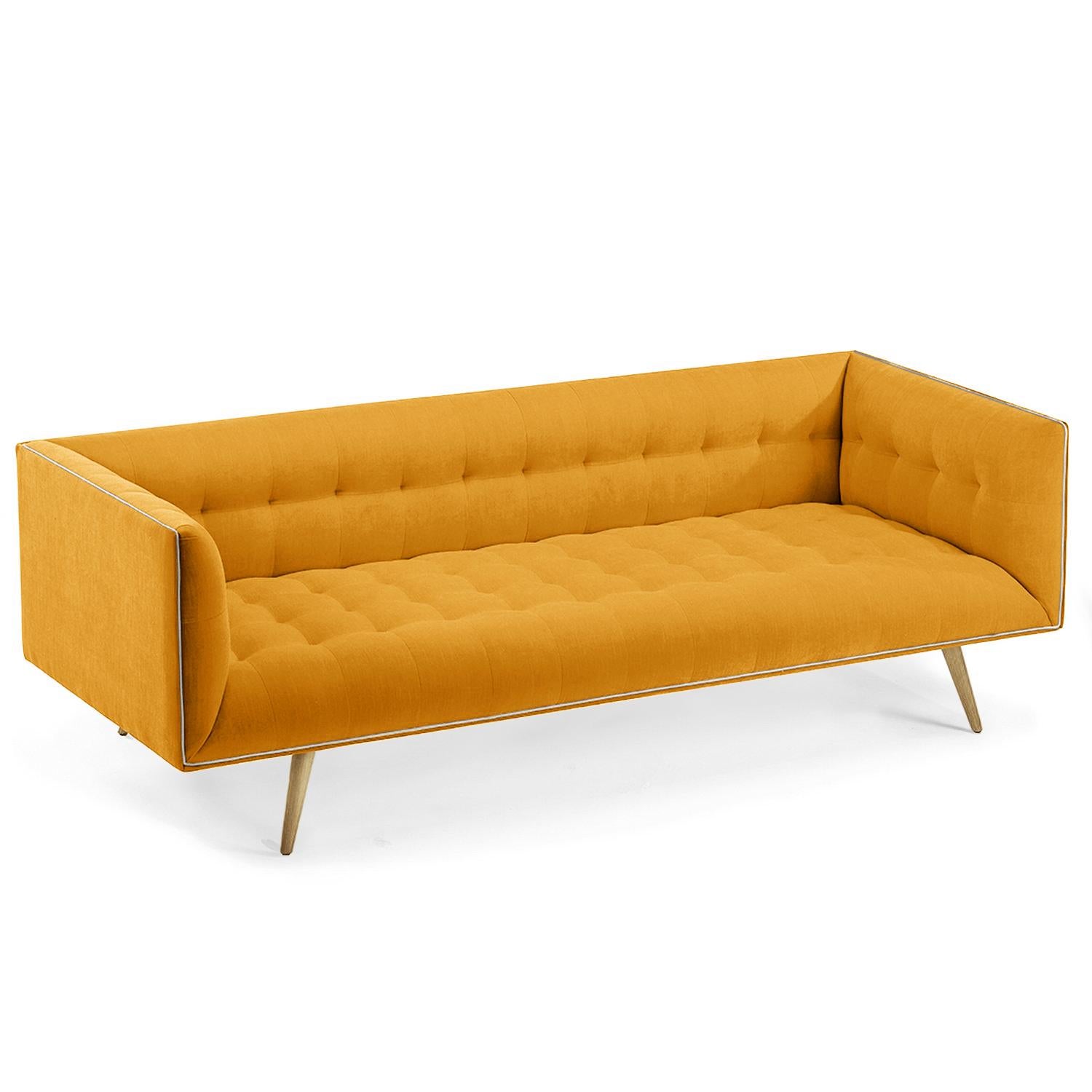 Hand-Crafted Dust Sofa, Large with Natural Light Oak For Sale