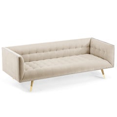 Dust Sofa, groß mit Natural Light Oak - Messing poliert