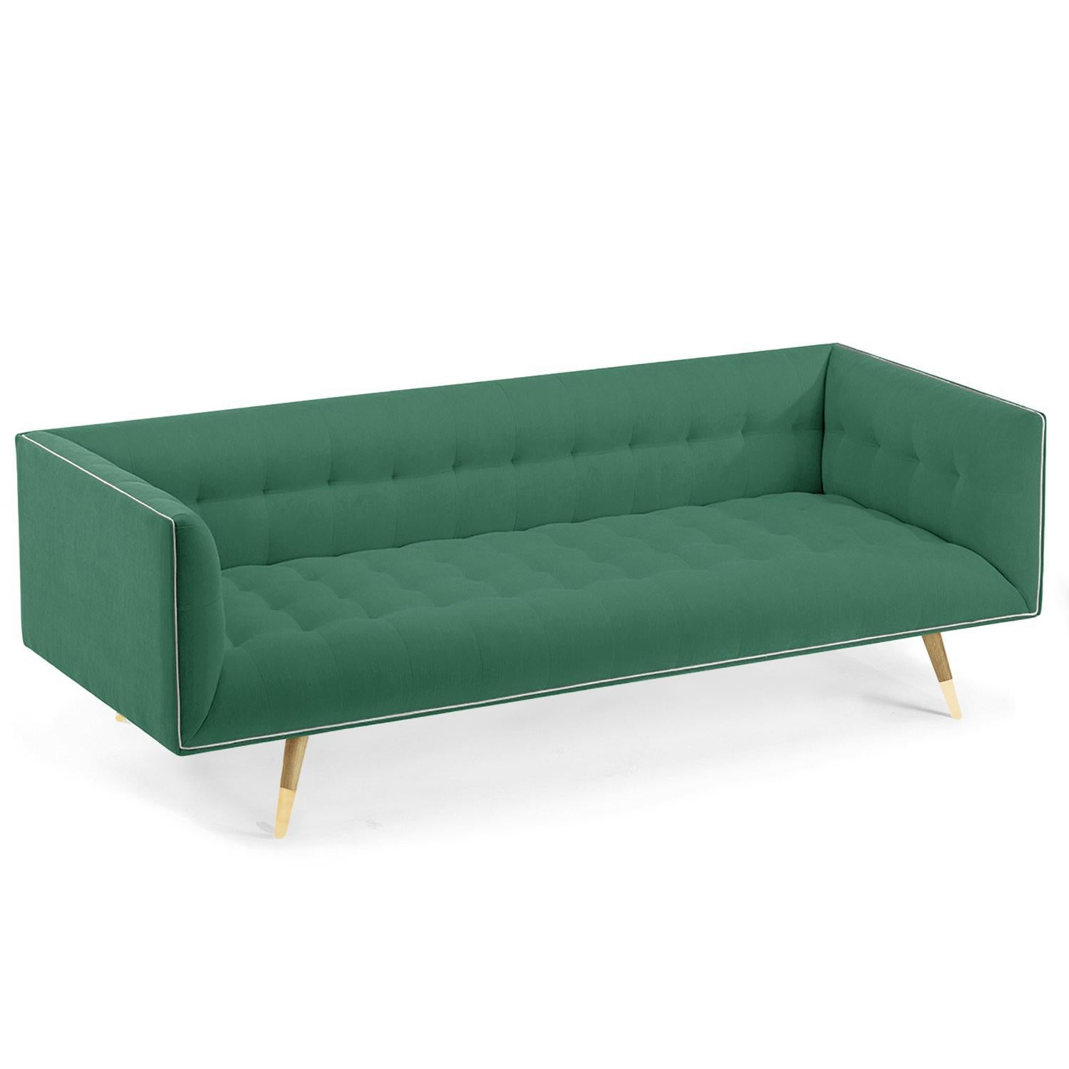 Dust Sofa, Large with Natural Light Oak - Polished Brass For Sale 1