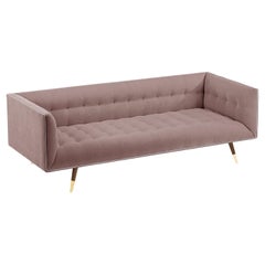 Dust Sofa, Medium with Beech Ash-056-1, Polished Brass and Barcelona Lotus