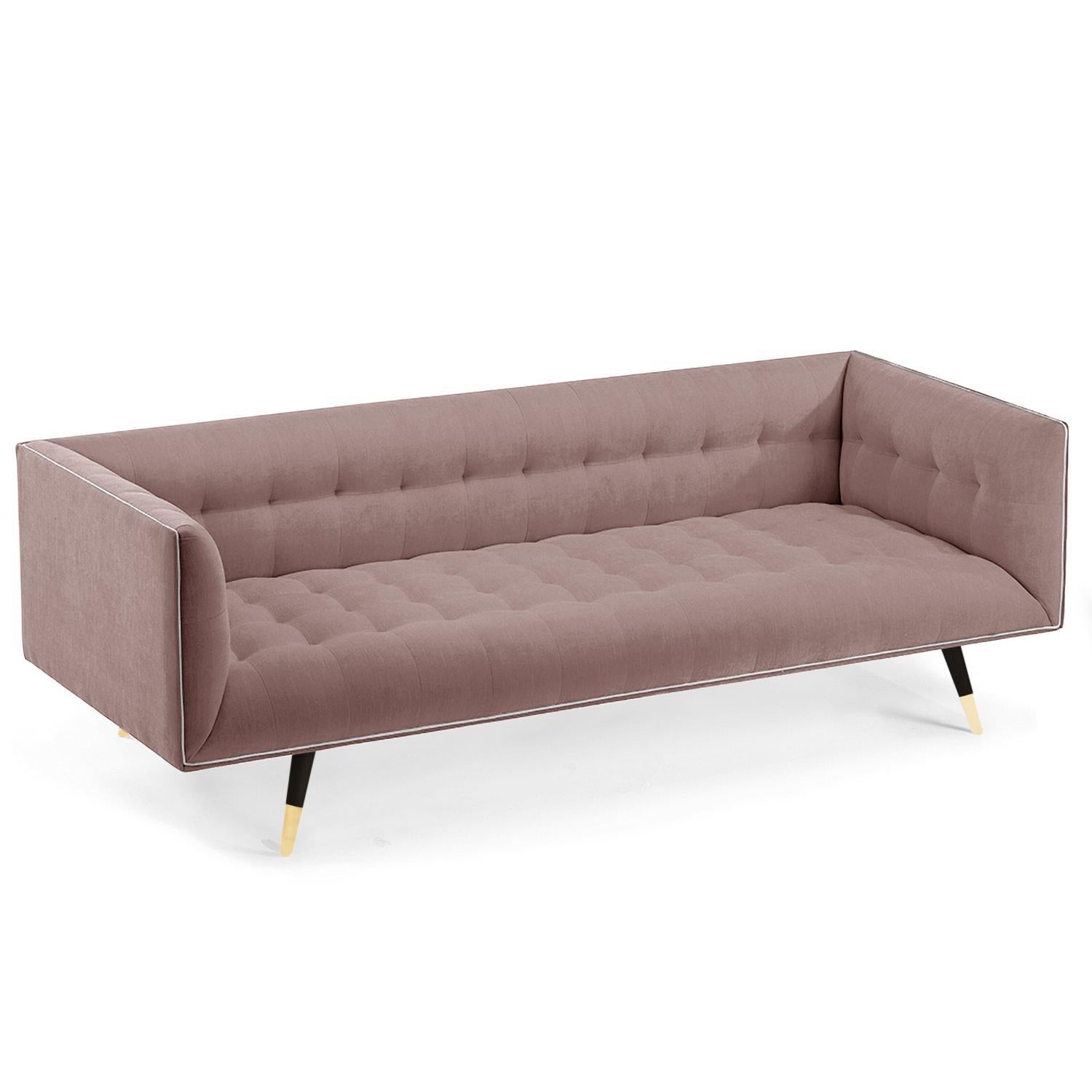Modern Dust Sofa, Medium with Beech Ebony - Polished Brass For Sale