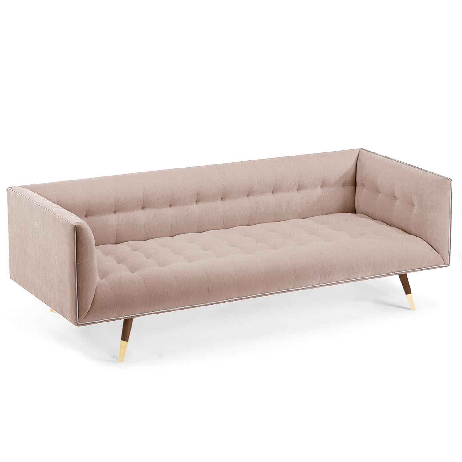 Dust Sofa, Small with Beech Brown - Polished Brass For Sale 8