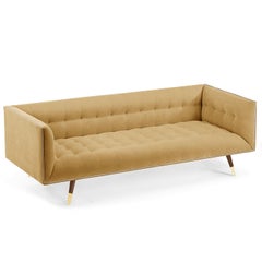 Dust Sofa, klein mit Buche Brown - Messing poliert