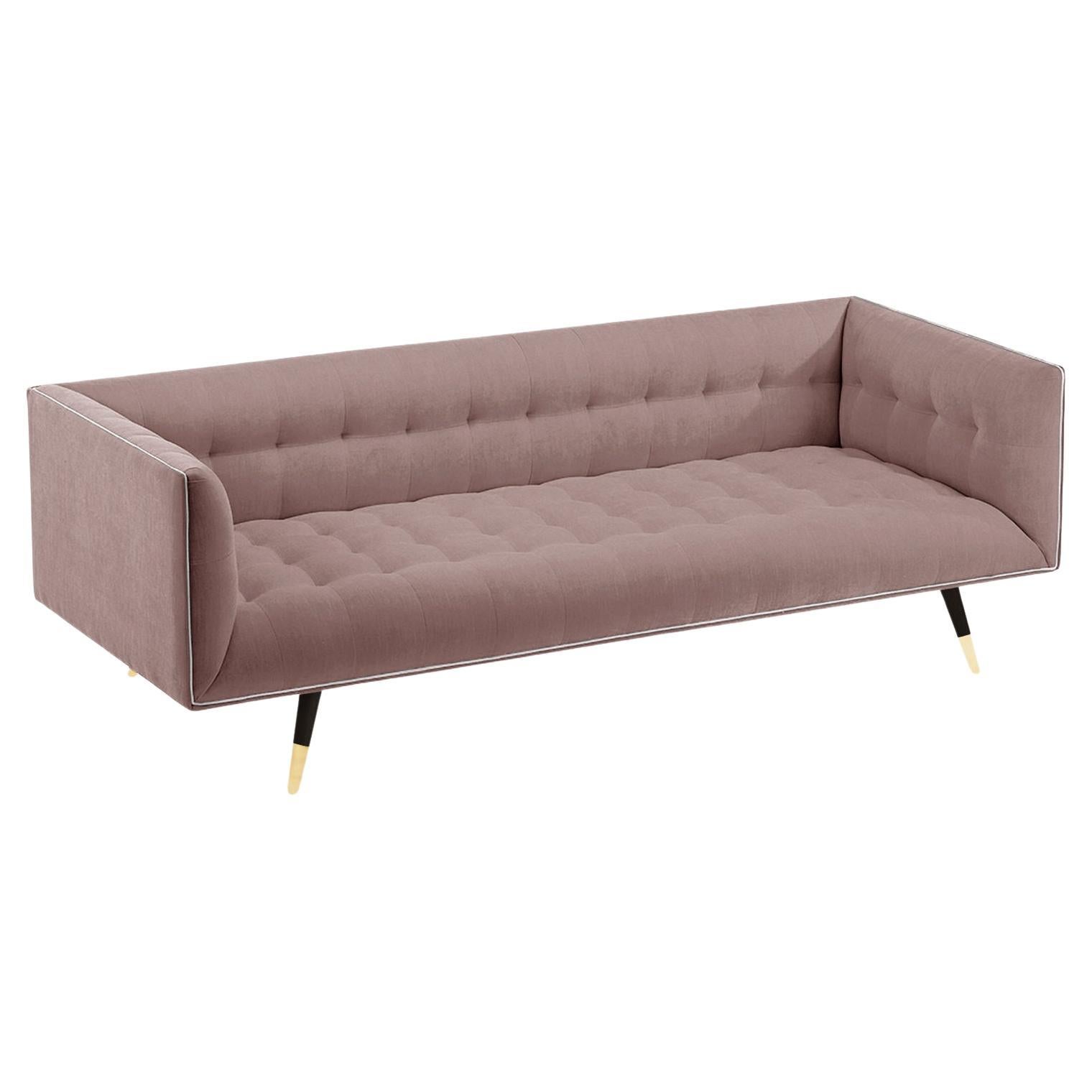 Dust Sofa, Small with Beech Ash-056-5, Polished Brass and Barcelona Lotus For Sale