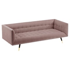 Dust Sofa, Small with Beech Ash-056-5, Polished Brass and Barcelona Lotus