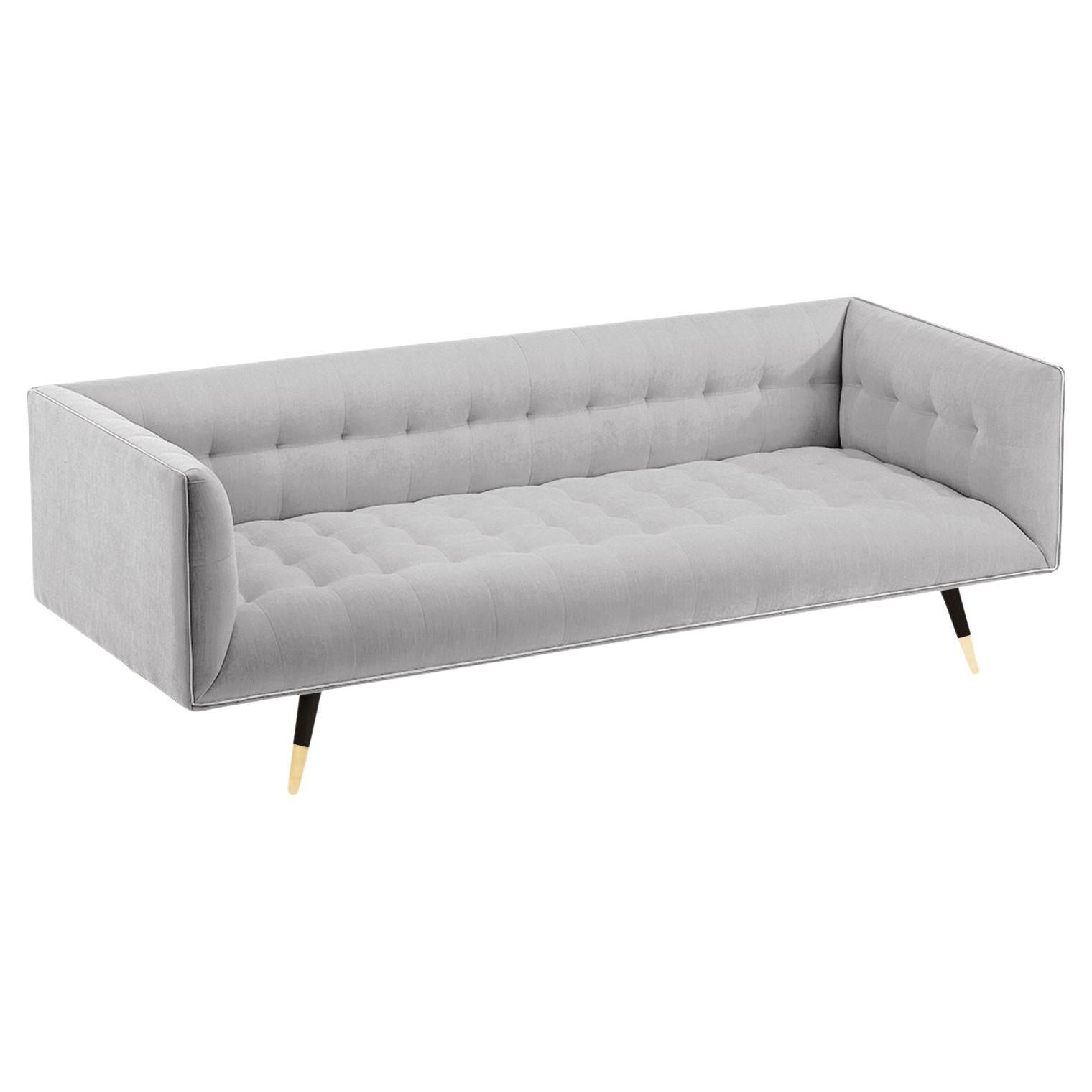 Modern Dust Sofa, Small with Beech Ebony - Polished Brass For Sale
