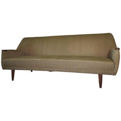 Dusted Green Mid-Century Modern Sofa, Wool and Teak, 1960s