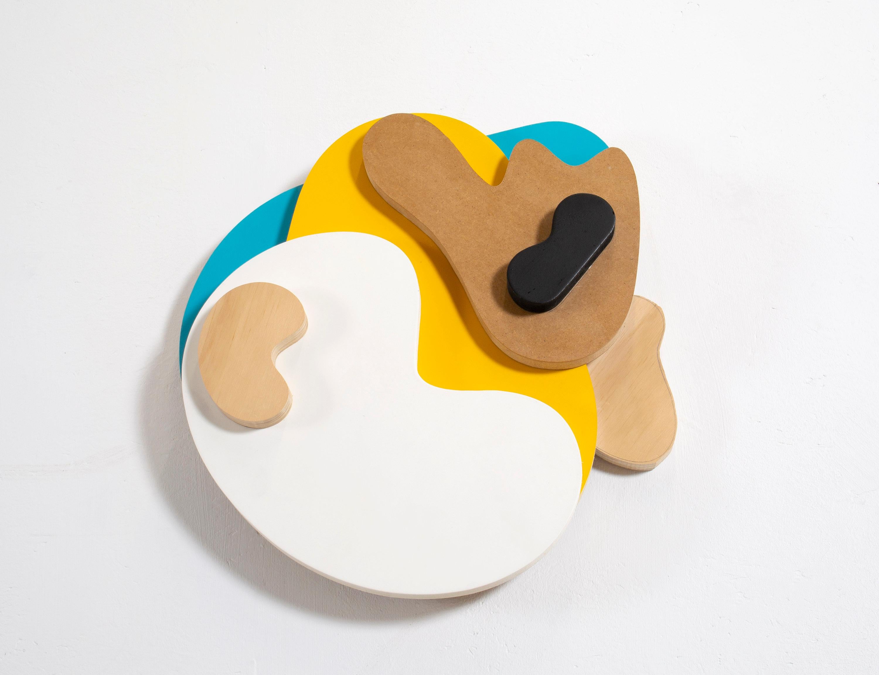 «A happy little accident» wall relief comprised of coloured, odd rounded shapes  For Sale 2