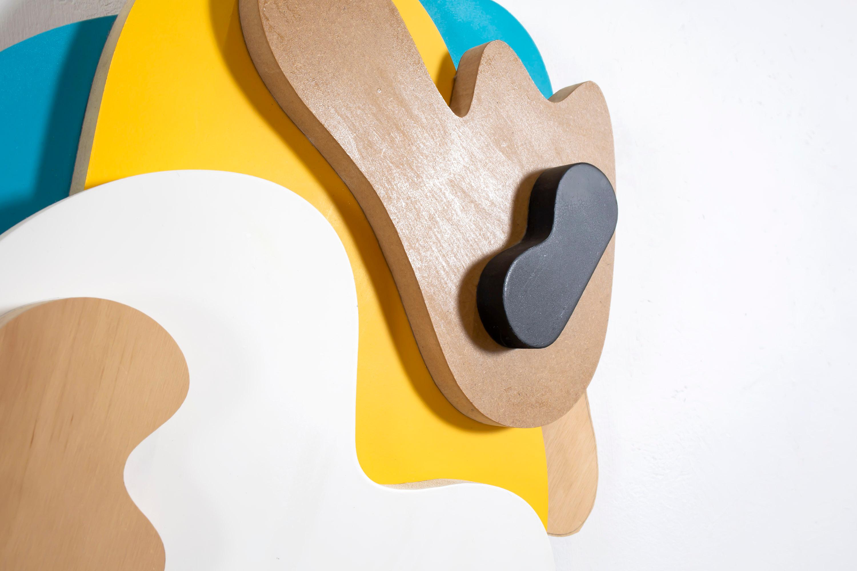 «A happy little accident» wall relief comprised of coloured, odd rounded shapes  For Sale 3