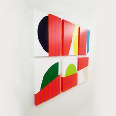 "Coperture" Pittura acrilica astratta su tela, sei parti uguali di Dustin Cook, 2021