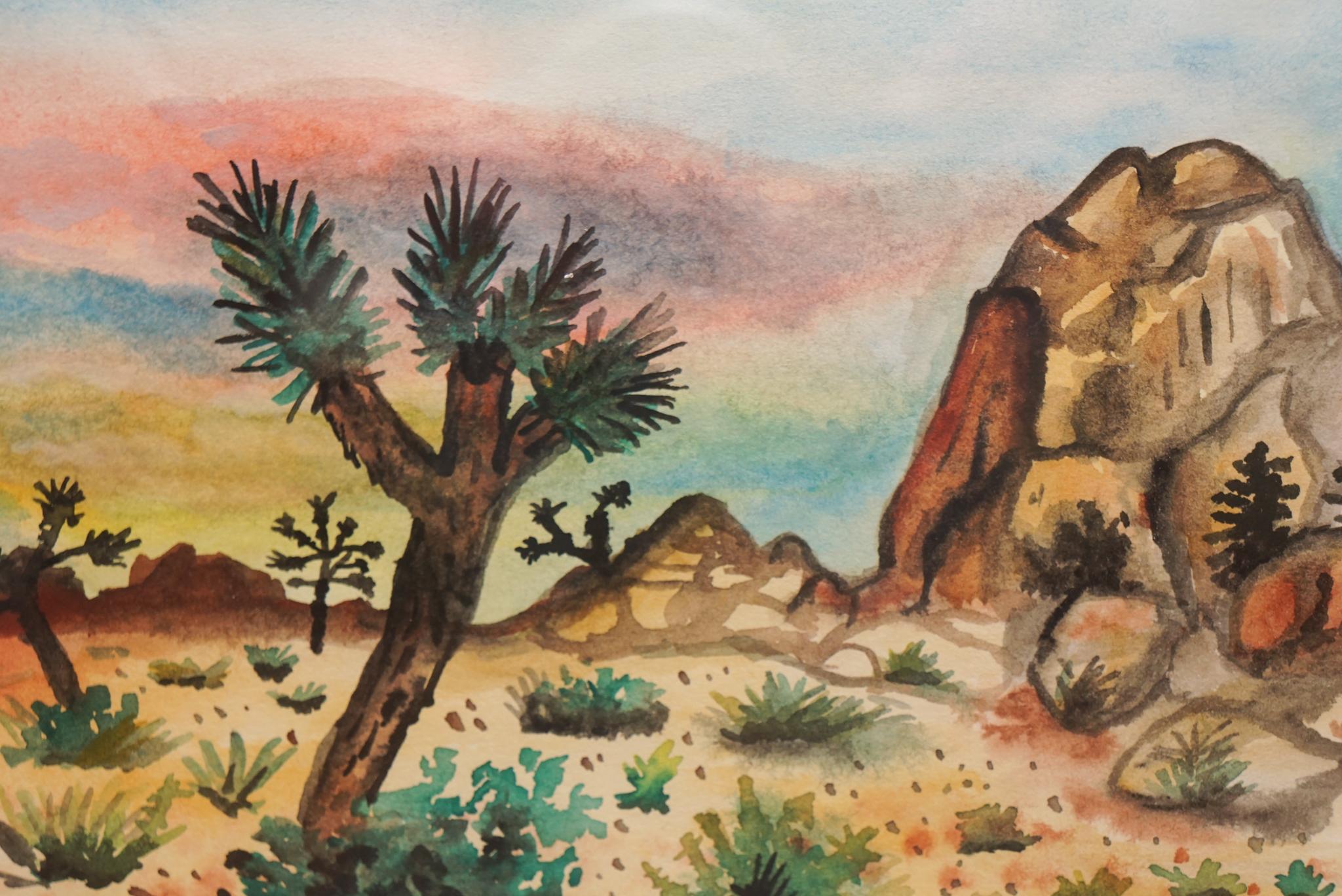 Dustin Cox „Joshua-Baum“ Aquarellgemälde im Zustand „Gut“ im Angebot in Hudson, NY