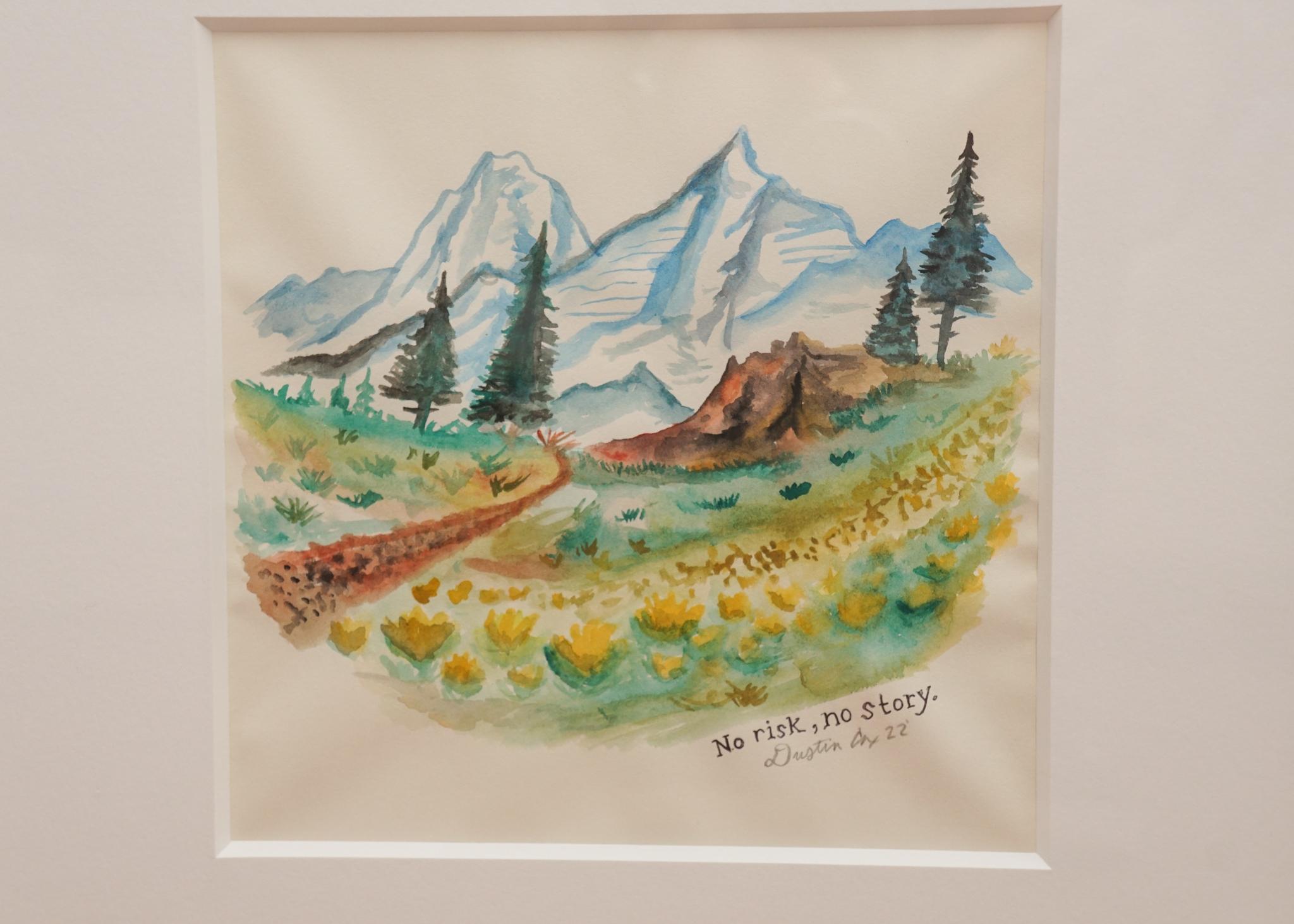 Dustin Cox: „No risk, No story“, Aquarellgemälde (Moderne) im Angebot