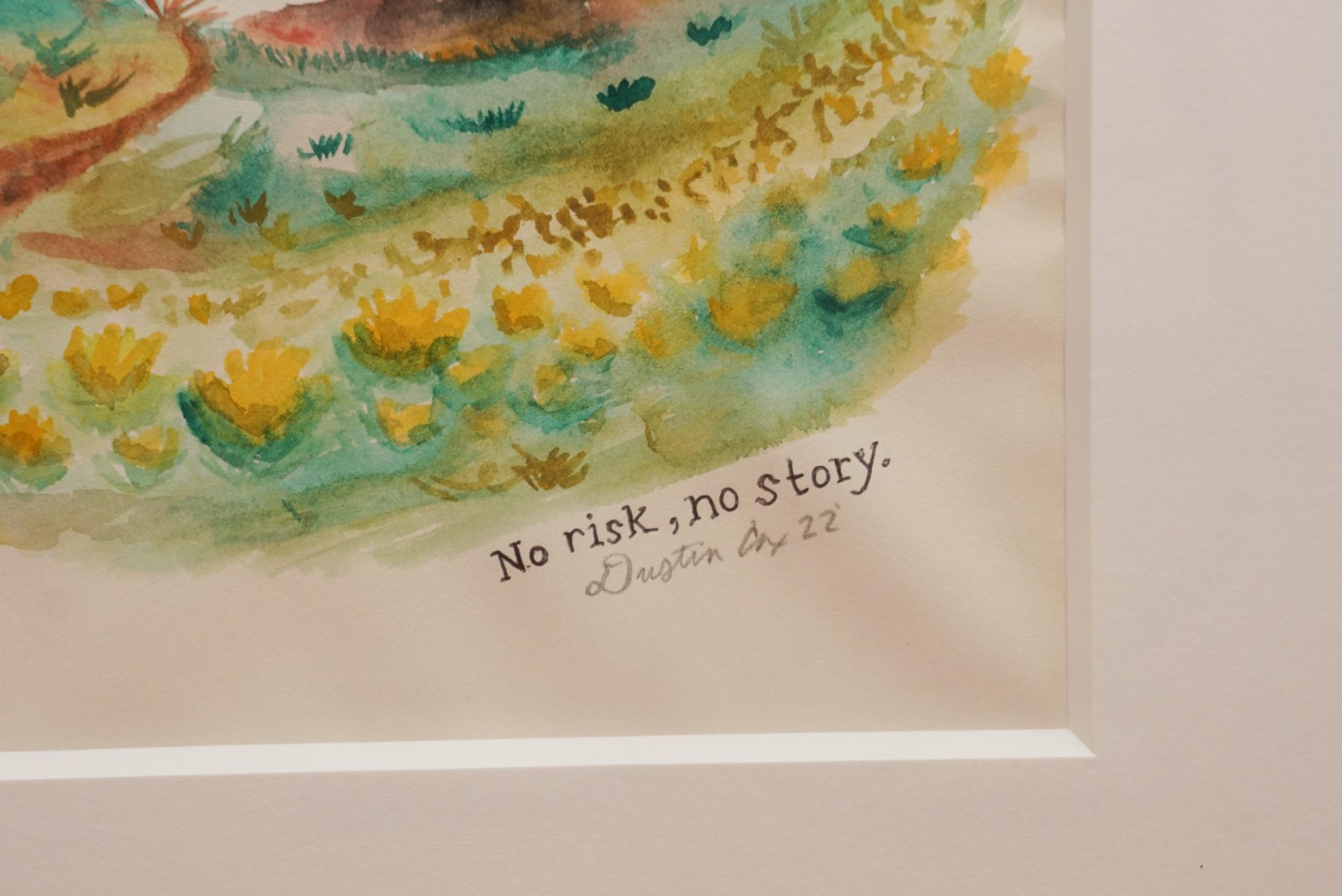 Dustin Cox: „No risk, No story“, Aquarellgemälde im Zustand „Gut“ im Angebot in Hudson, NY