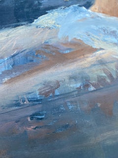 TACITURN EYES - Figurative Abstract Oil Painting on Wood Panel