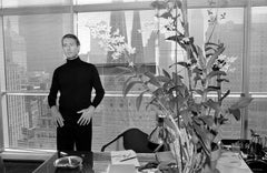 Halston at his Olympic Tower studio overlooking St. Patrick’s Cathedral, 1980