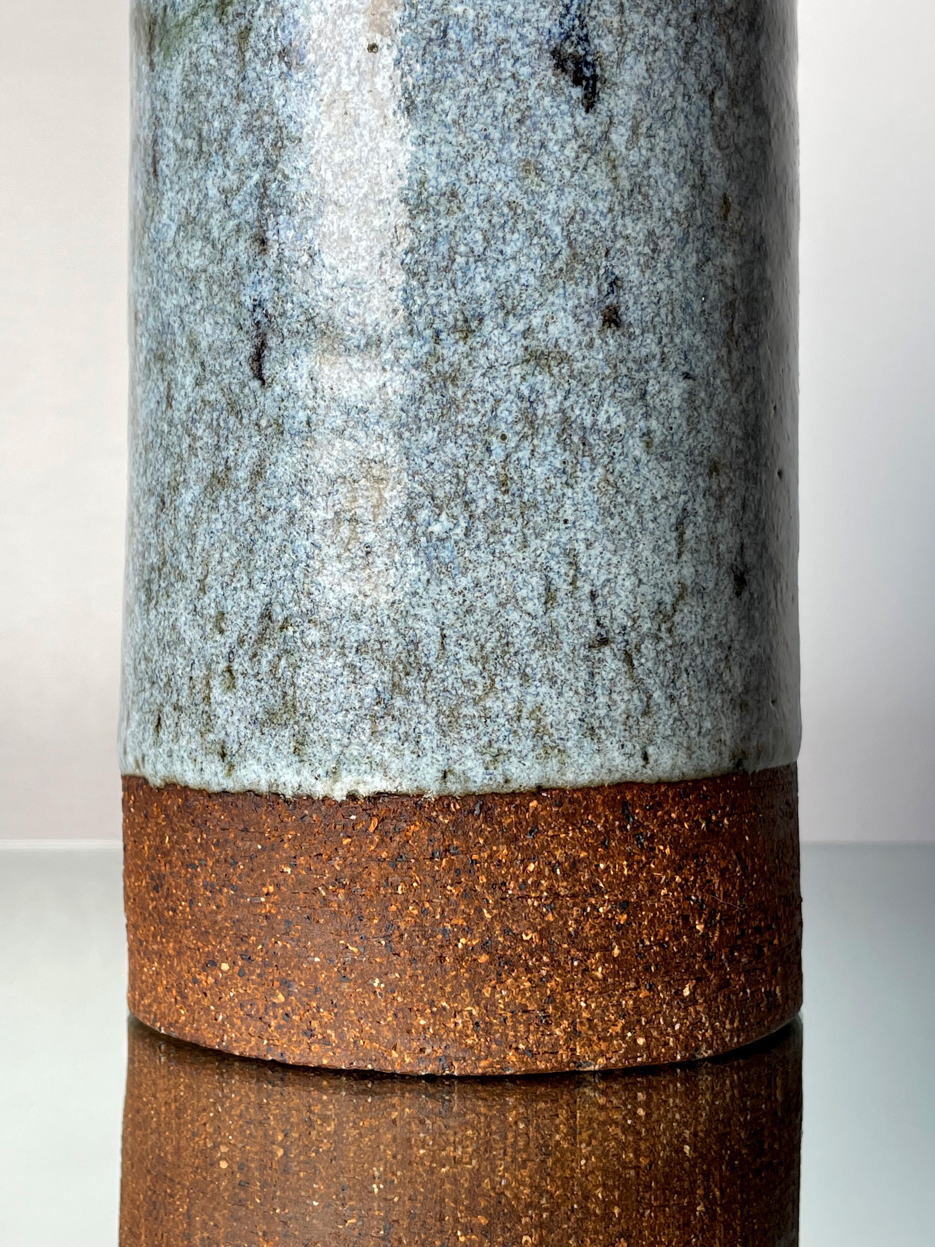 Dusty Blue and Black Speckled Danish Modern Stoneware Vase, 1960s In Good Condition In Copenhagen, DK