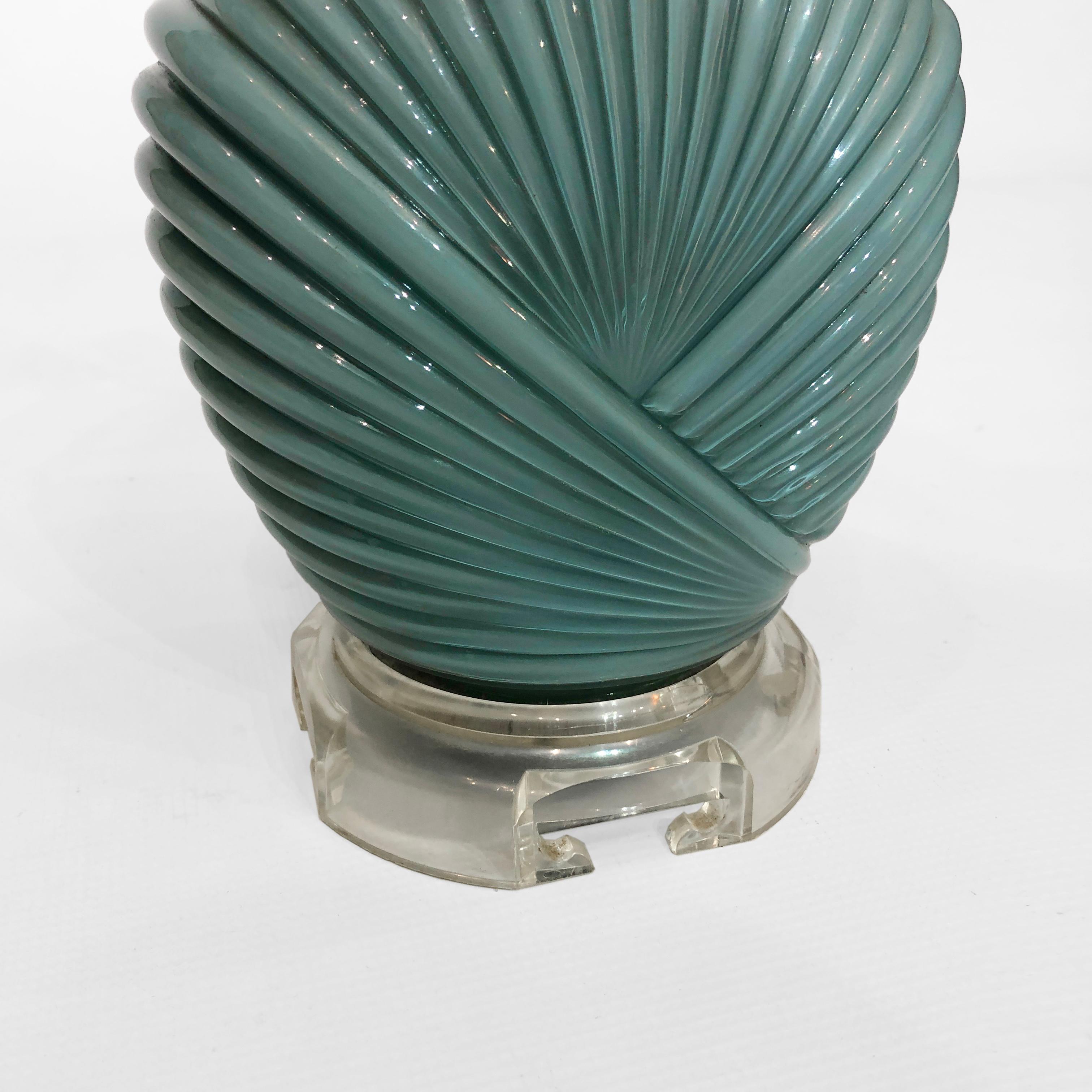 Lampe de table Candy bleu poussière turquoise des années 1970 Hollywood Regency Midcentury Vintage en vente 1
