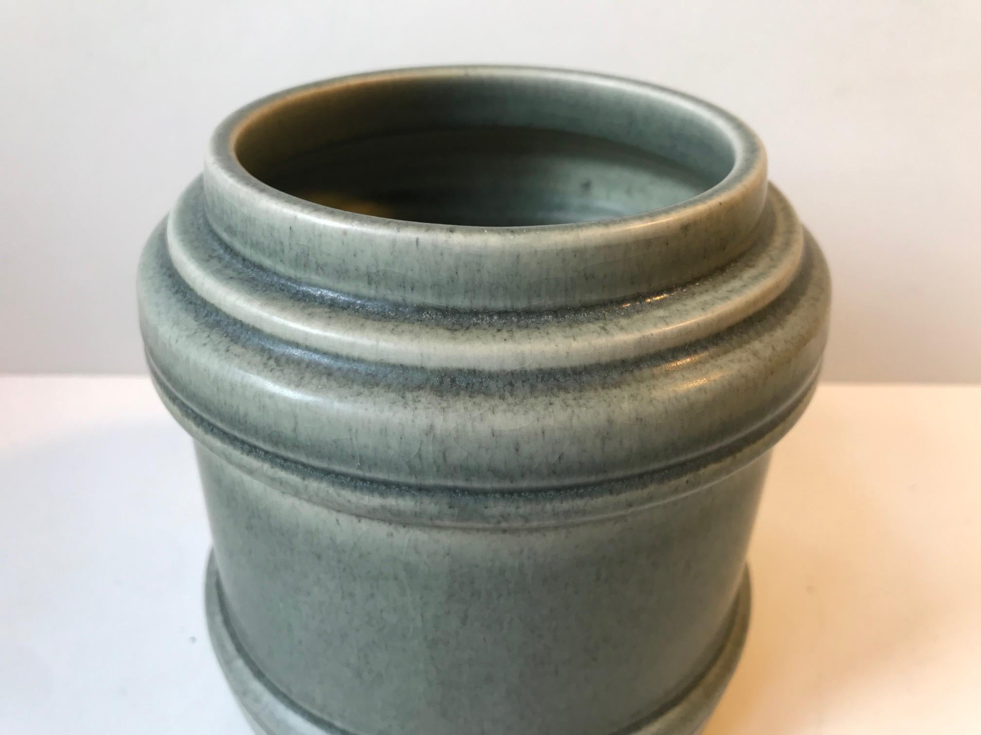 Mid-20th Century Dusty Blue Ceramic Vase by Einar Johansen, Danish, 1960s