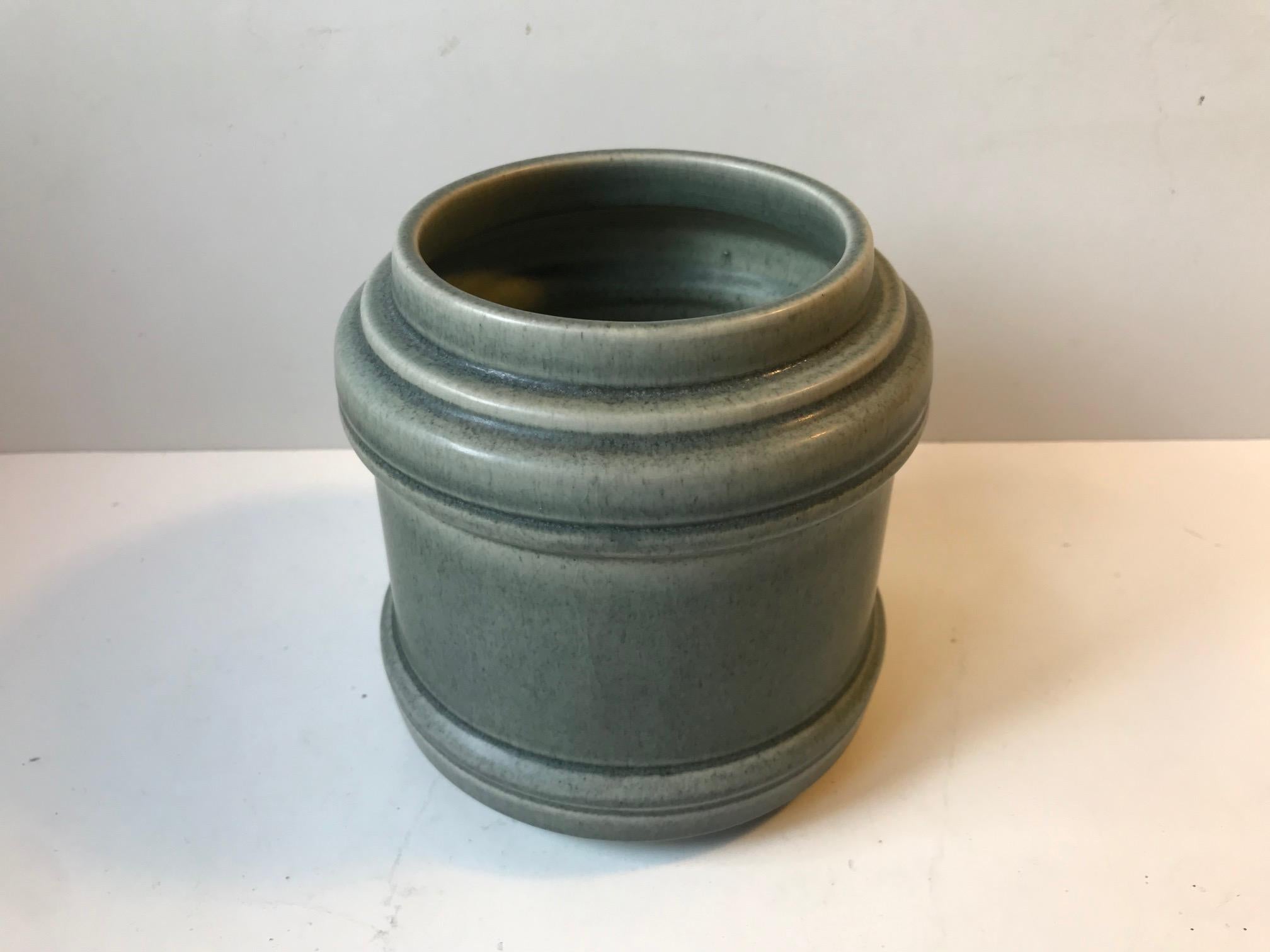Pottery Dusty Blue Ceramic Vase by Einar Johansen, Danish, 1960s