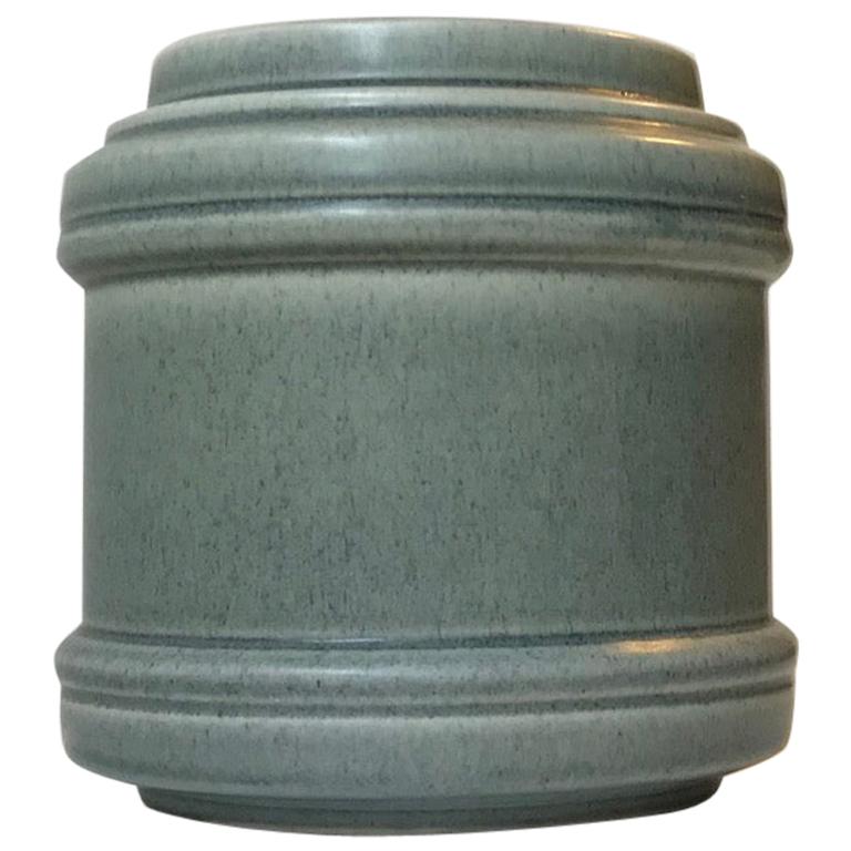 Dusty Blue Ceramic Vase by Einar Johansen, Danish, 1960s