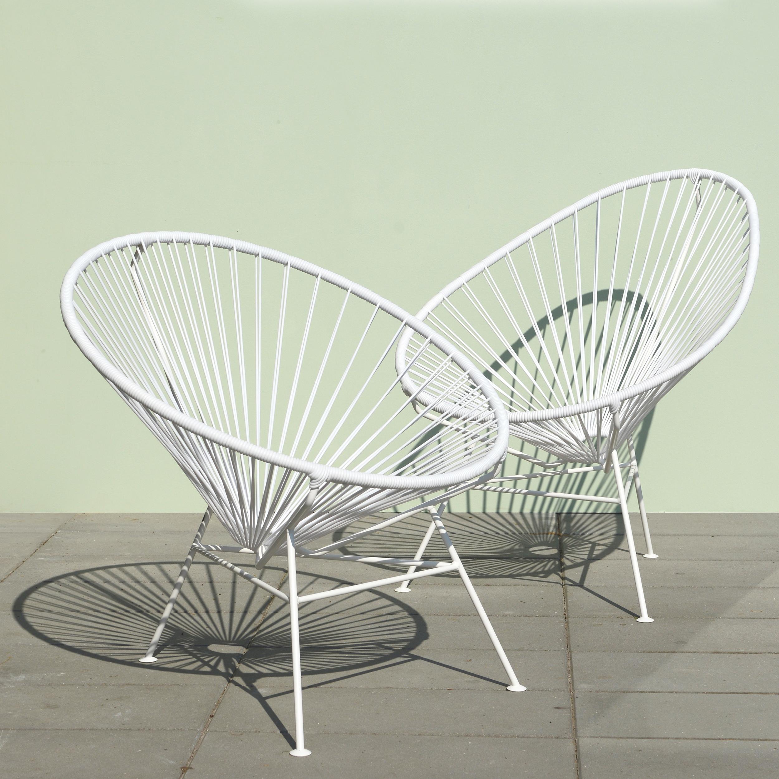 Verniciatura a polvere Sedia Condesa rosa polvere, struttura bianca, di OK Design in vendita