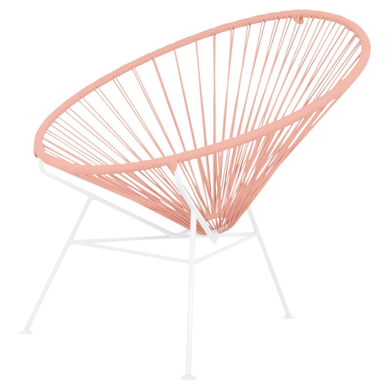 Chaise Condesa rose poussiéreux, cadre blanc, par OK Design