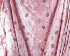 Dusty Rose Dupioni Silk, Finely Woven Hand Embroidered Designer House Fabric