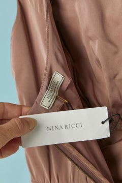 Dusty rose sleeveless cocktail dress with laser cut Nina RICCI New with tag
