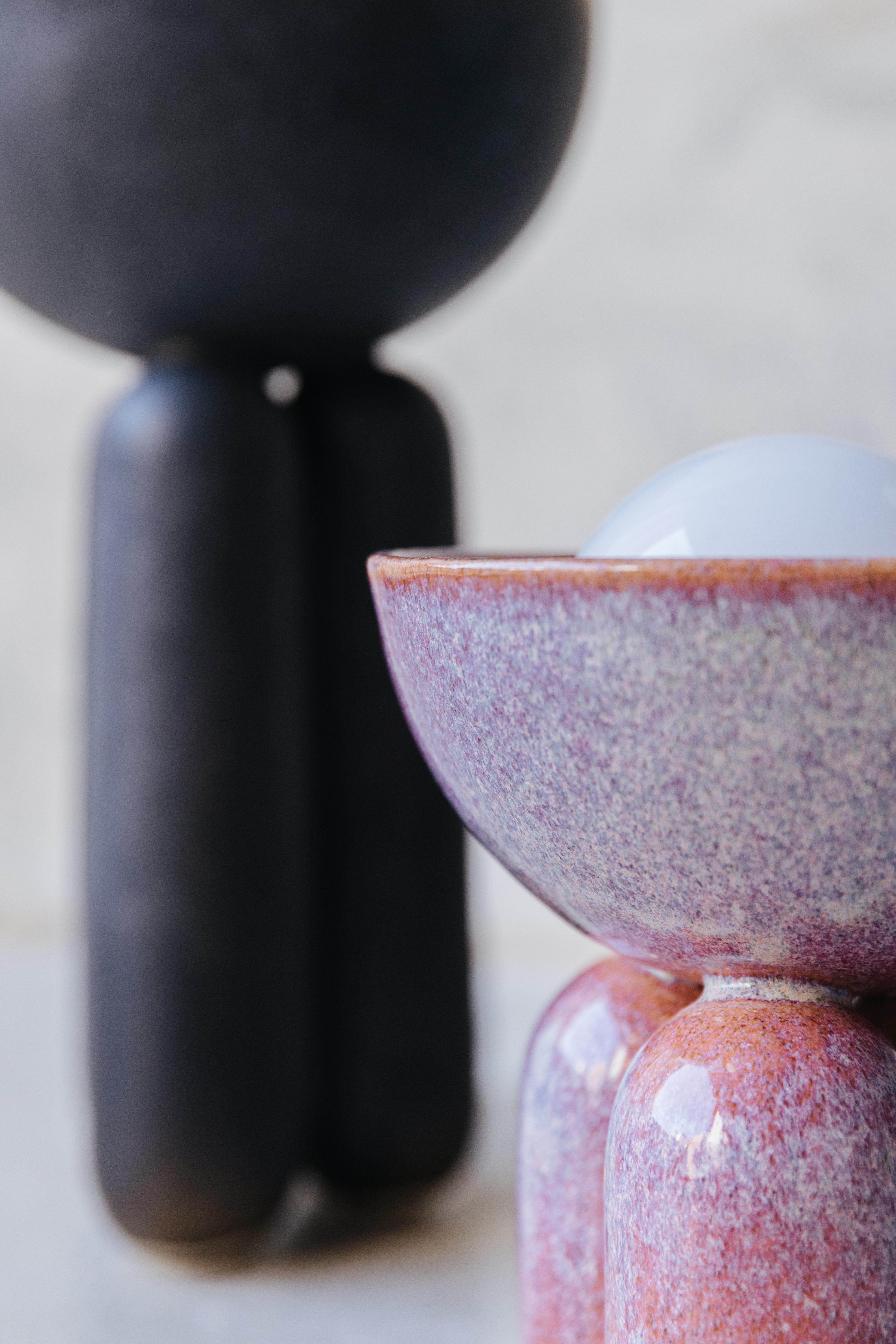 Post-Modern Dusty Rose Small Half Sphere Lamp by Lisa Allegra For Sale
