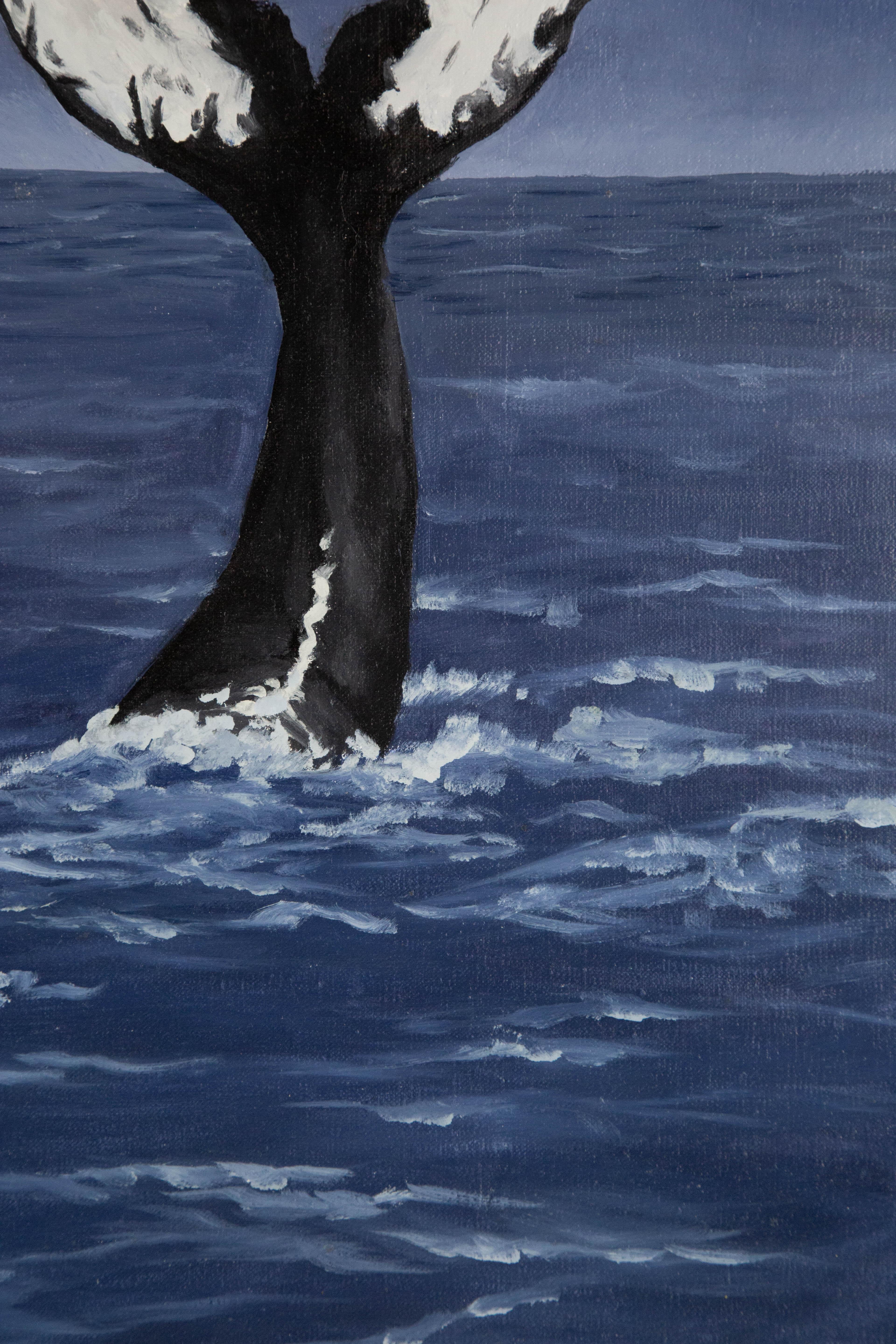 Dutao Wang Tier Original Mixed Media „Ice Mountain And Whale Tail“ Original Mixed Media im Angebot 4