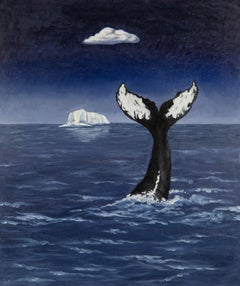 Dutao Wang Tier Original Mixed Media „Ice Mountain And Whale Tail“ Original Mixed Media