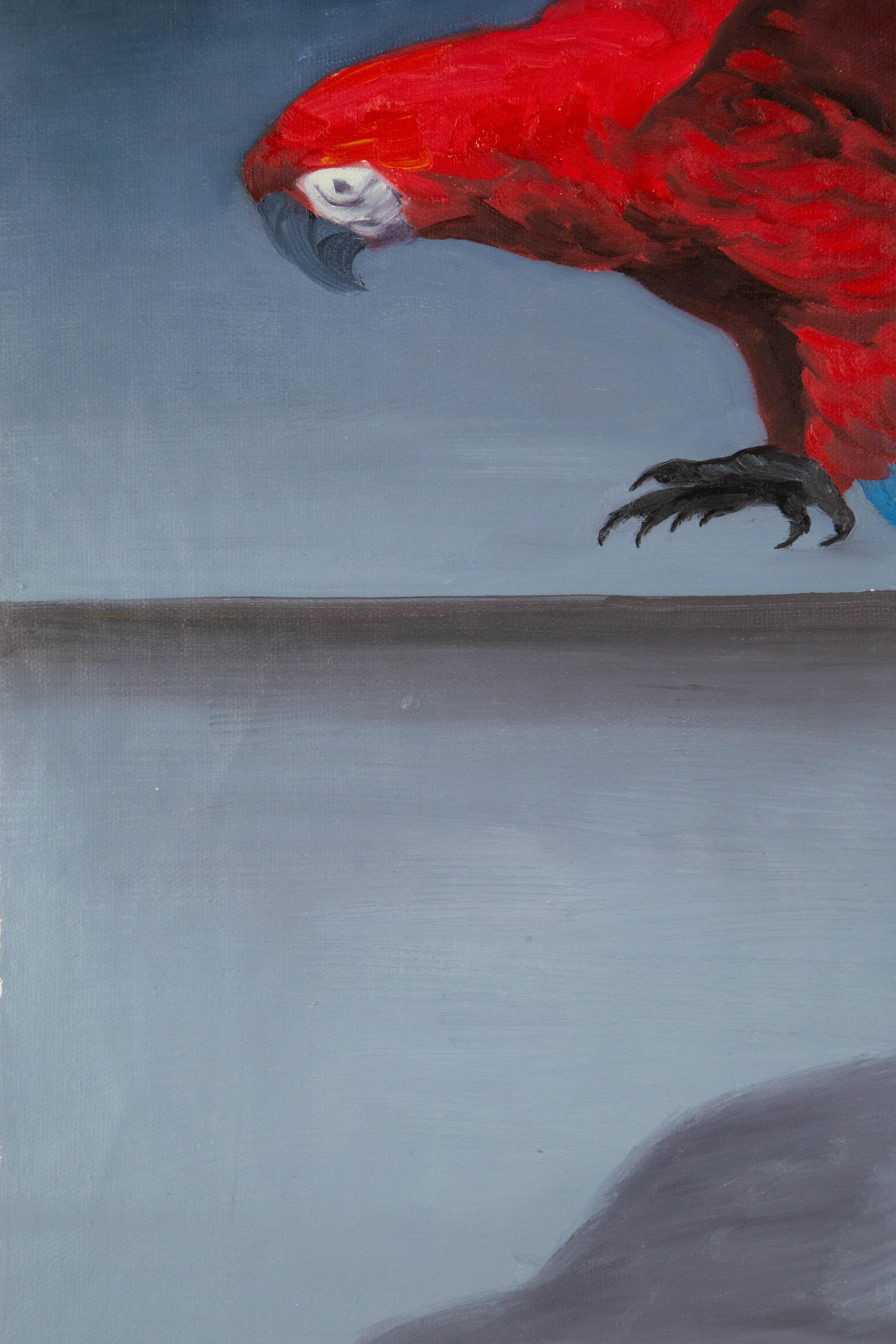 Dutao Wang Tier Original Ölgemälde auf Leinwand „ Papagei III“ im Angebot 2