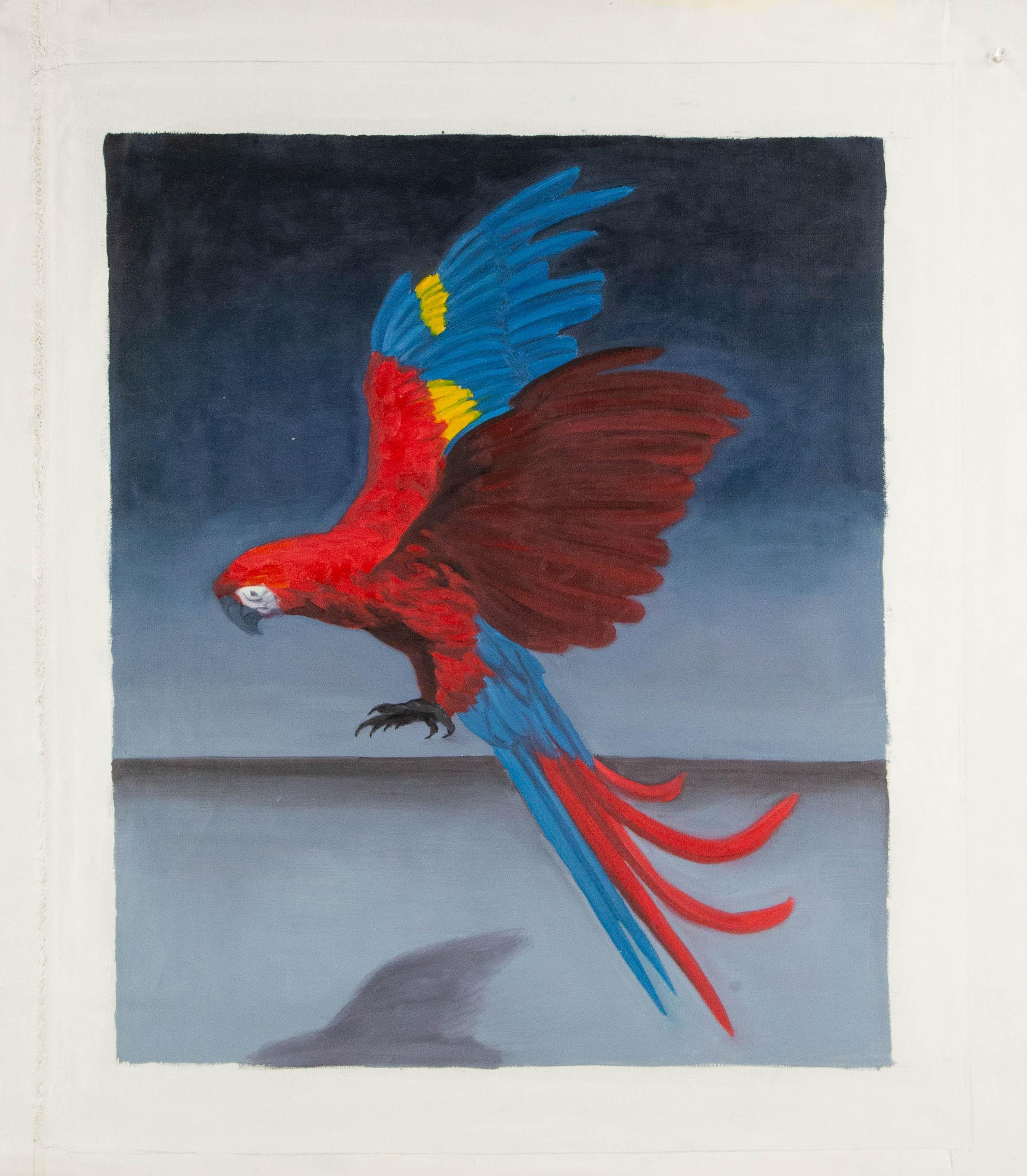 Dutao Wang Tier Original Ölgemälde auf Leinwand „ Papagei III“ im Angebot 7