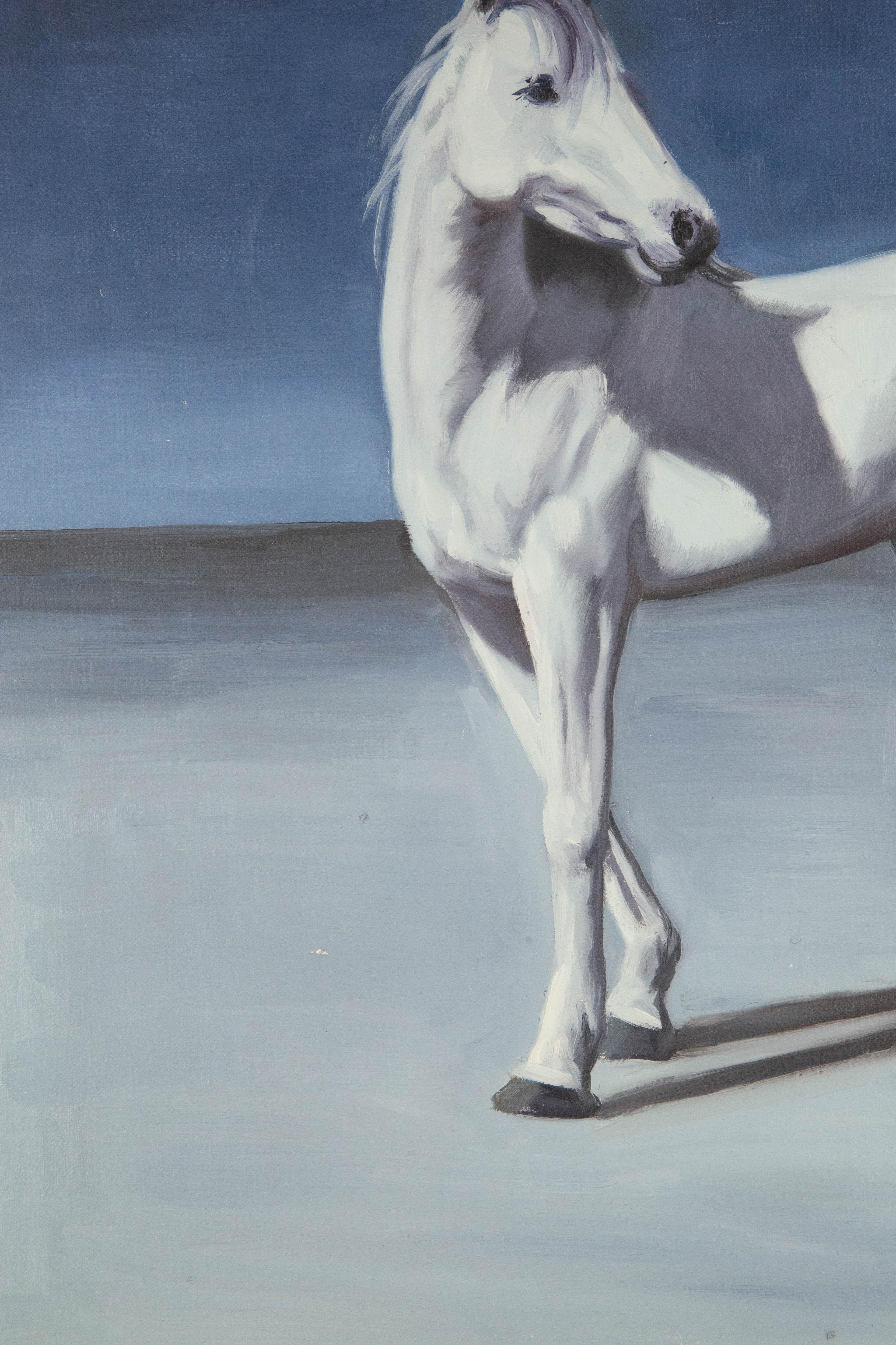 Dutao Wang Tier Original Ölgemälde auf Leinwand „Weißes Pferd II“ im Angebot 2