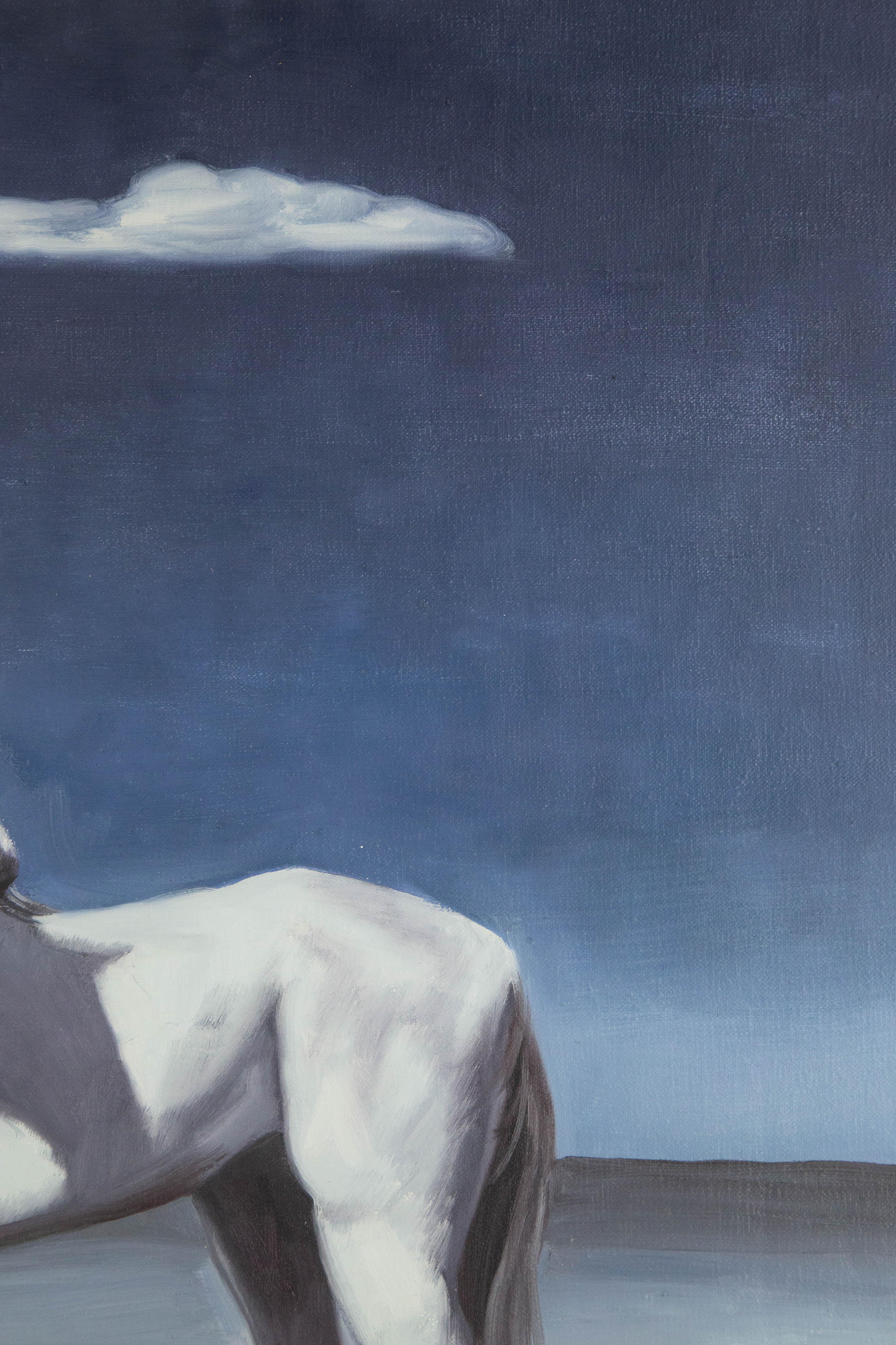 Dutao Wang Tier Original Ölgemälde auf Leinwand „Weißes Pferd II“ im Angebot 3