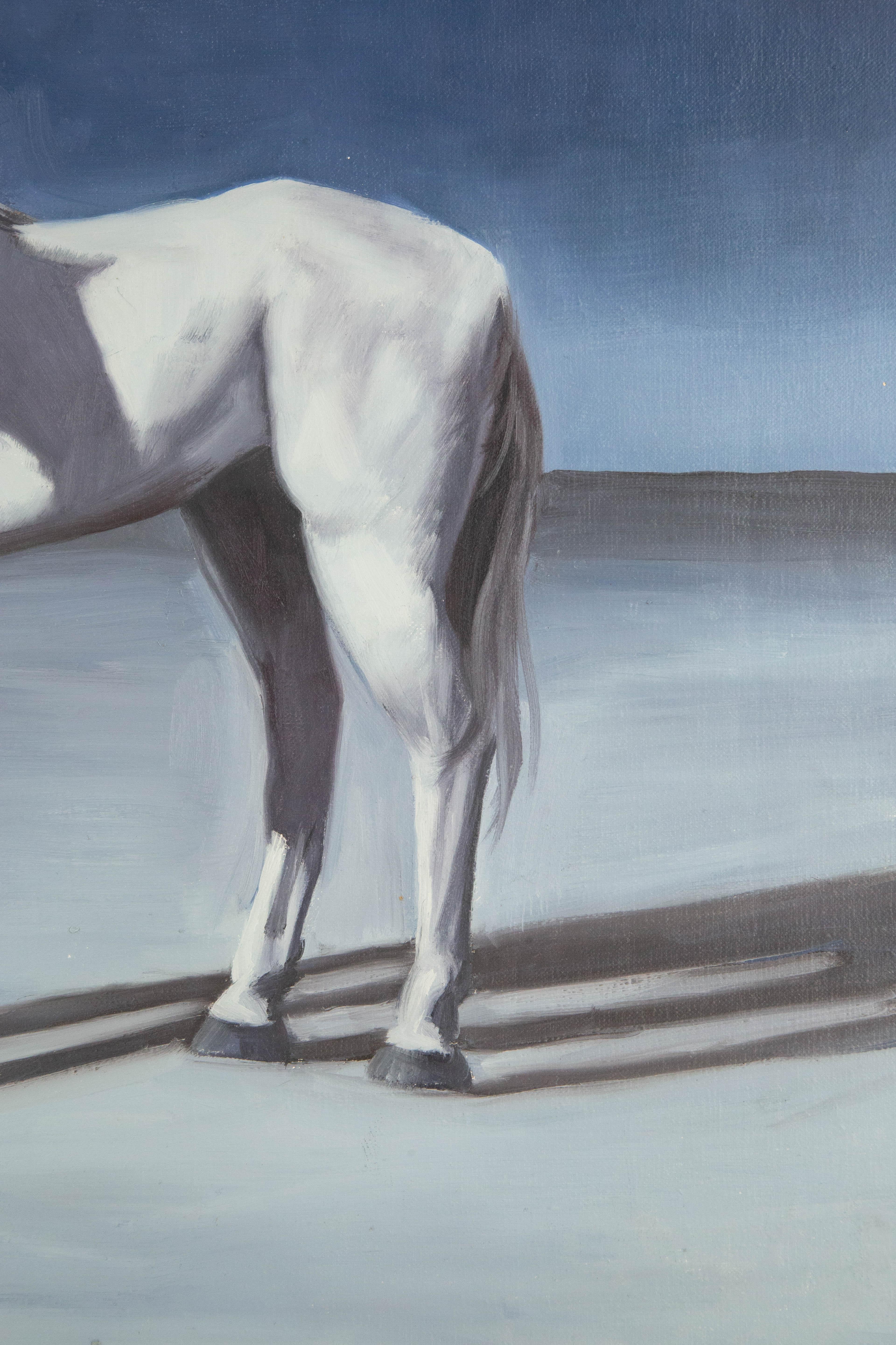 Dutao Wang Tier Original Ölgemälde auf Leinwand „Weißes Pferd II“ im Angebot 4