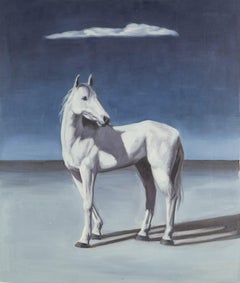 Dutao Wang Animal Óleo original sobre lienzo "Caballo blanco II"