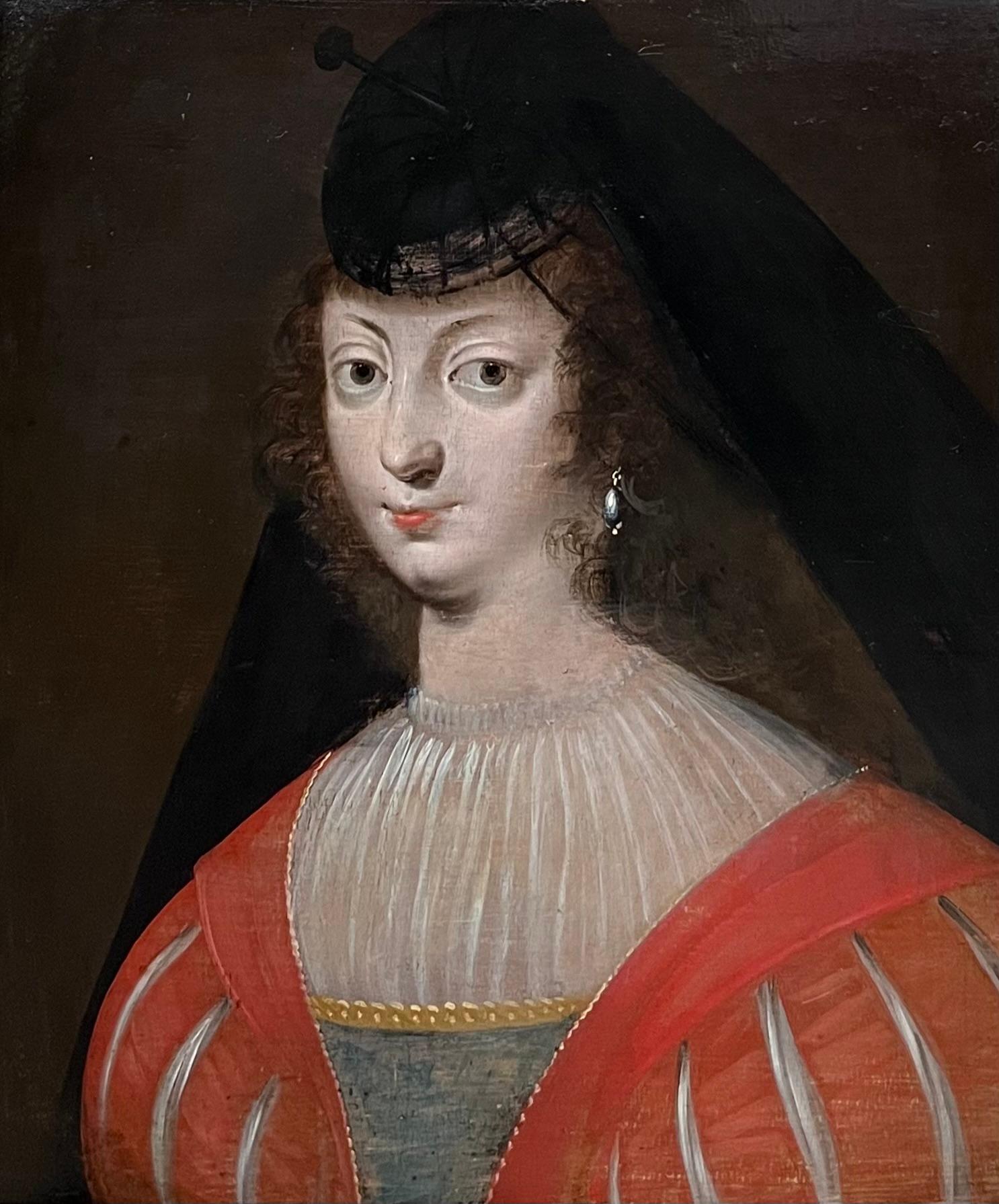Fine 17th Century Dutch Old Master Oil on Cradled Panel Portrait of Young Lady - Painting by Dutch 17th Century