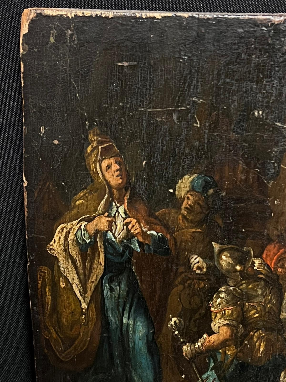 Feine Qualität 17. Jahrhundert holländischen alten Meister Öl auf Holz Panel Trial von Christus – Painting von Dutch 17th Century