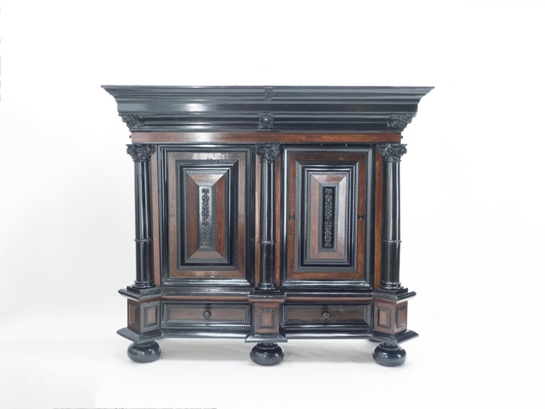 This is a unique and monumental Dutch Baroque cupboard called “Kussenkast