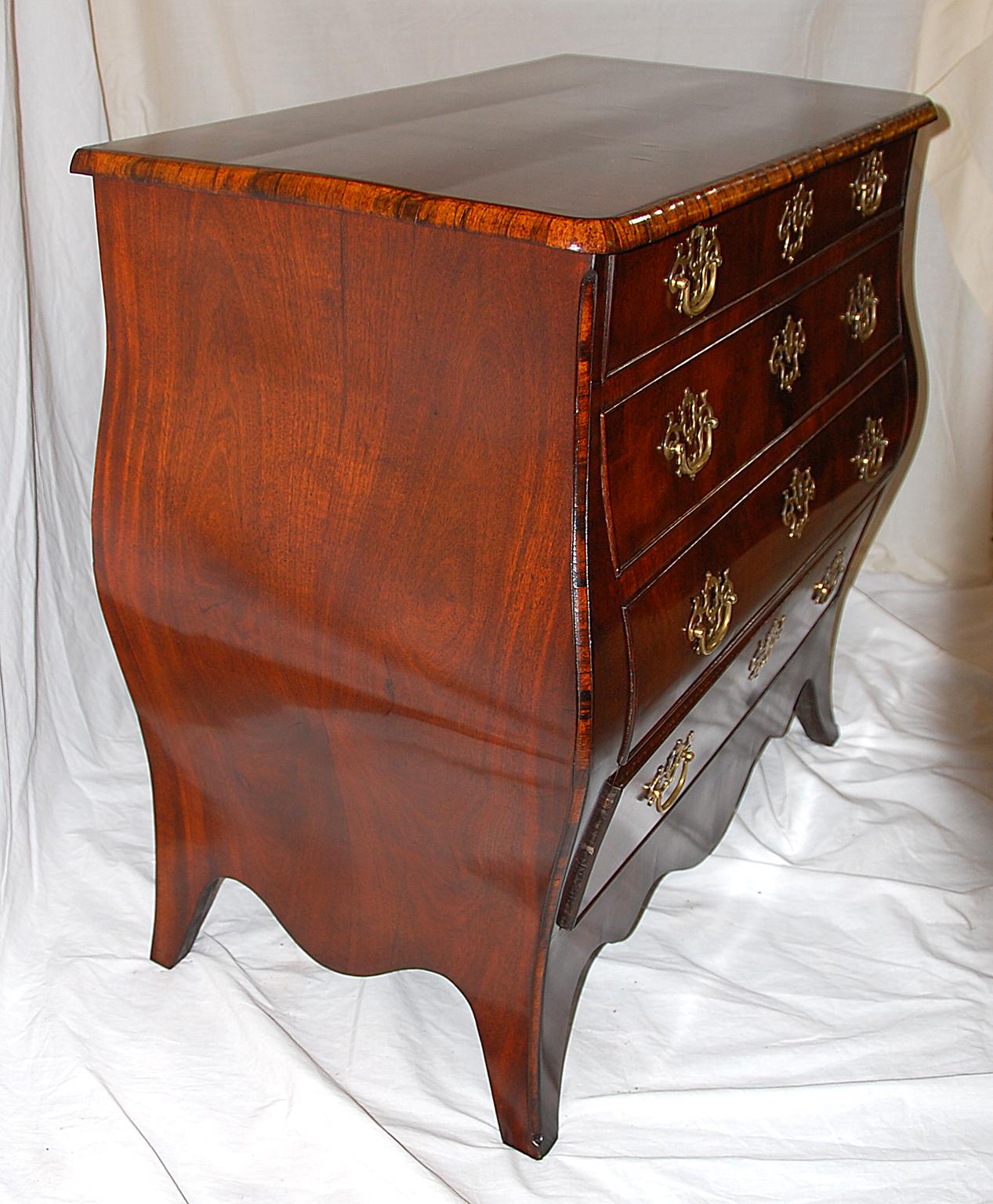 Dutch 18th Century Bombay Chest of Drawers in Mahogany and Coromandel In Good Condition In Wells, ME