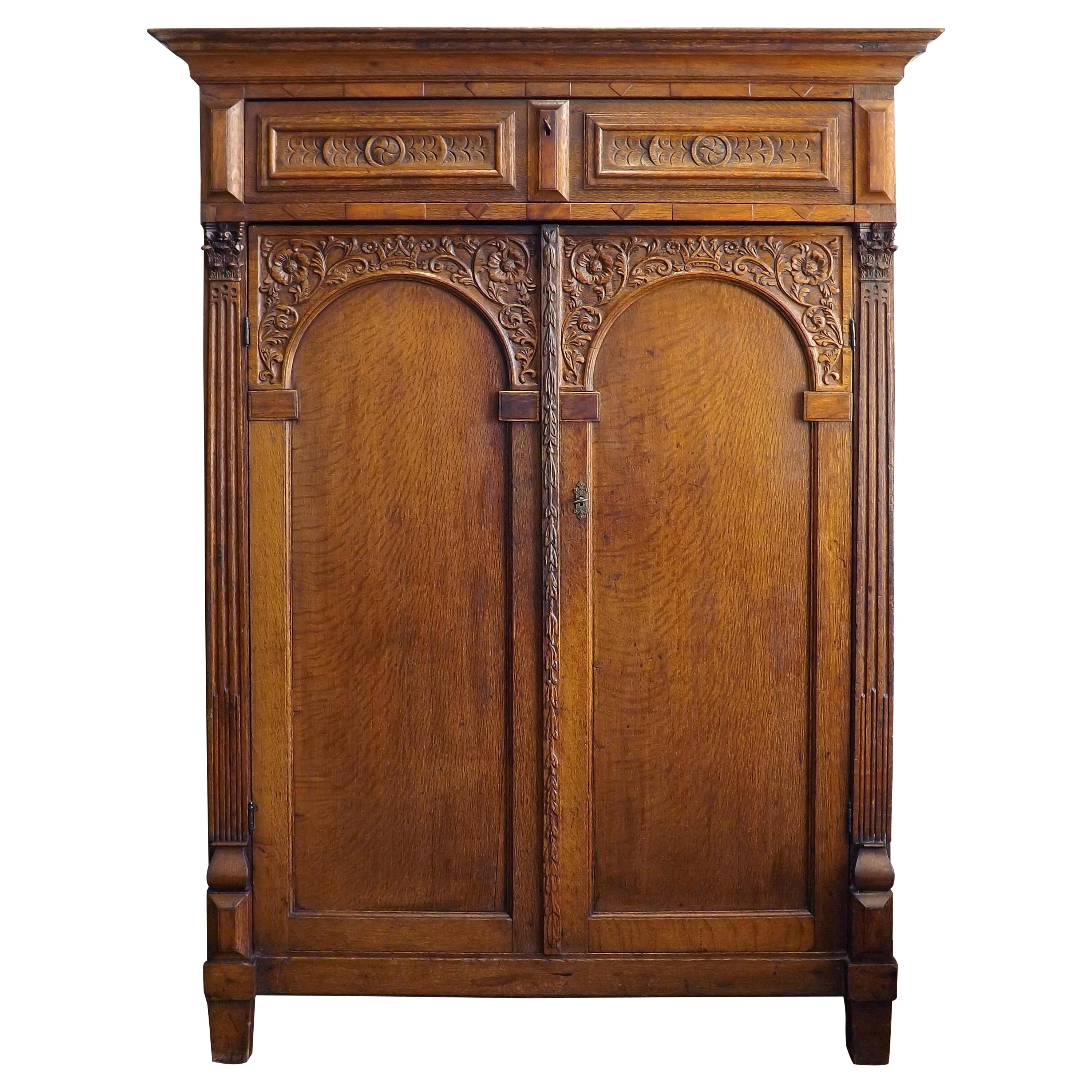 Dutch 18th Century Carved Cabinet For Sale