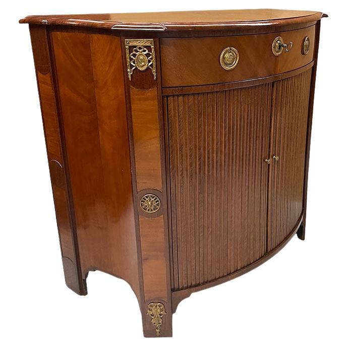 Dutch 18th Century mahogany Tambour door cabinet For Sale