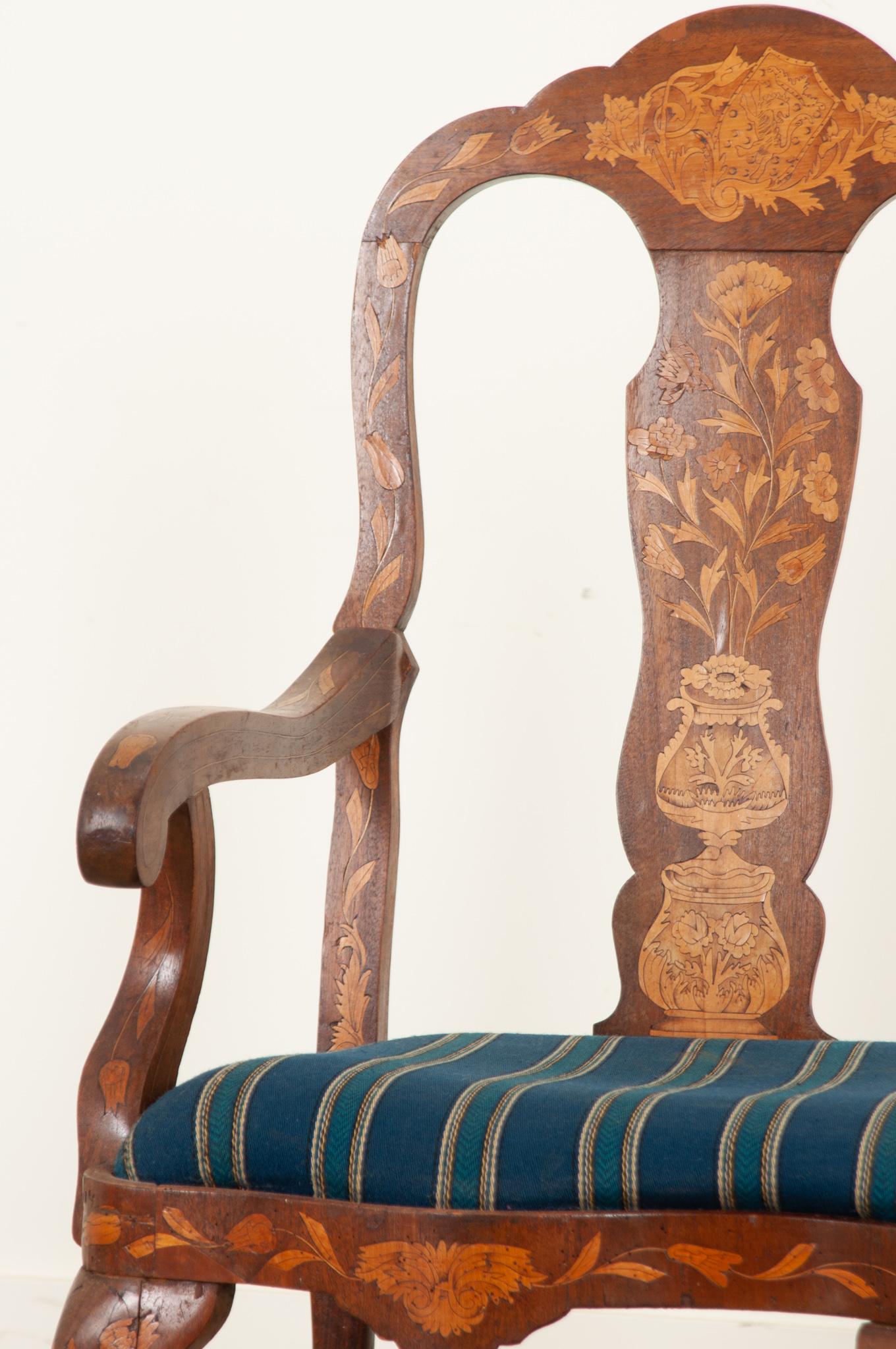 Dutch 18th Century Marquetry Settee For Sale 5