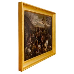 Dutch 18th Century Oil on Canvas Painting Titled “Picking Of The Flowers”