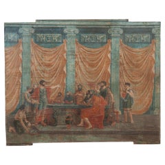 Panneau néerlandais du 18ème siècle avec papier peint