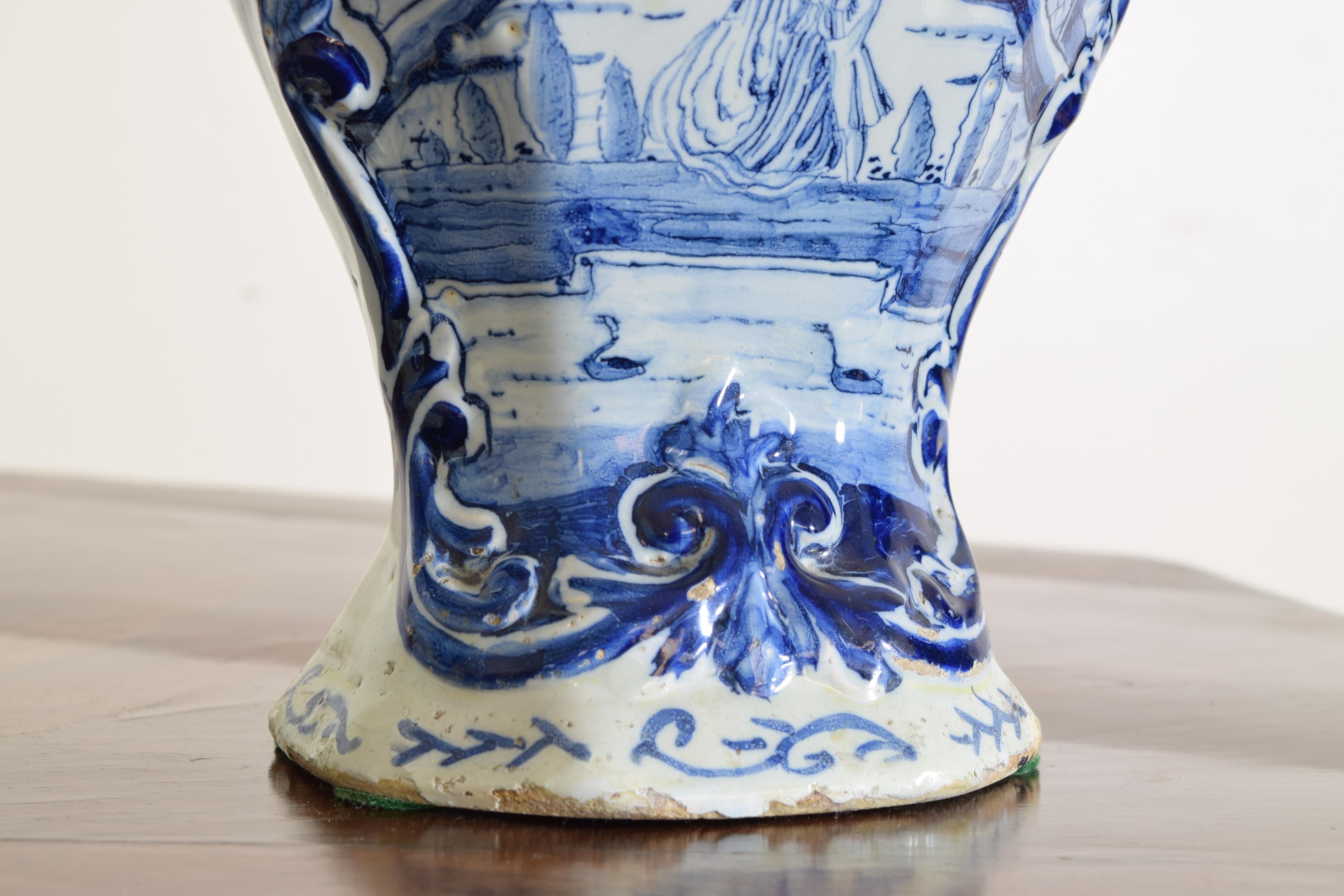 Dutch, 18th Century Set of Three Delft Vases 4