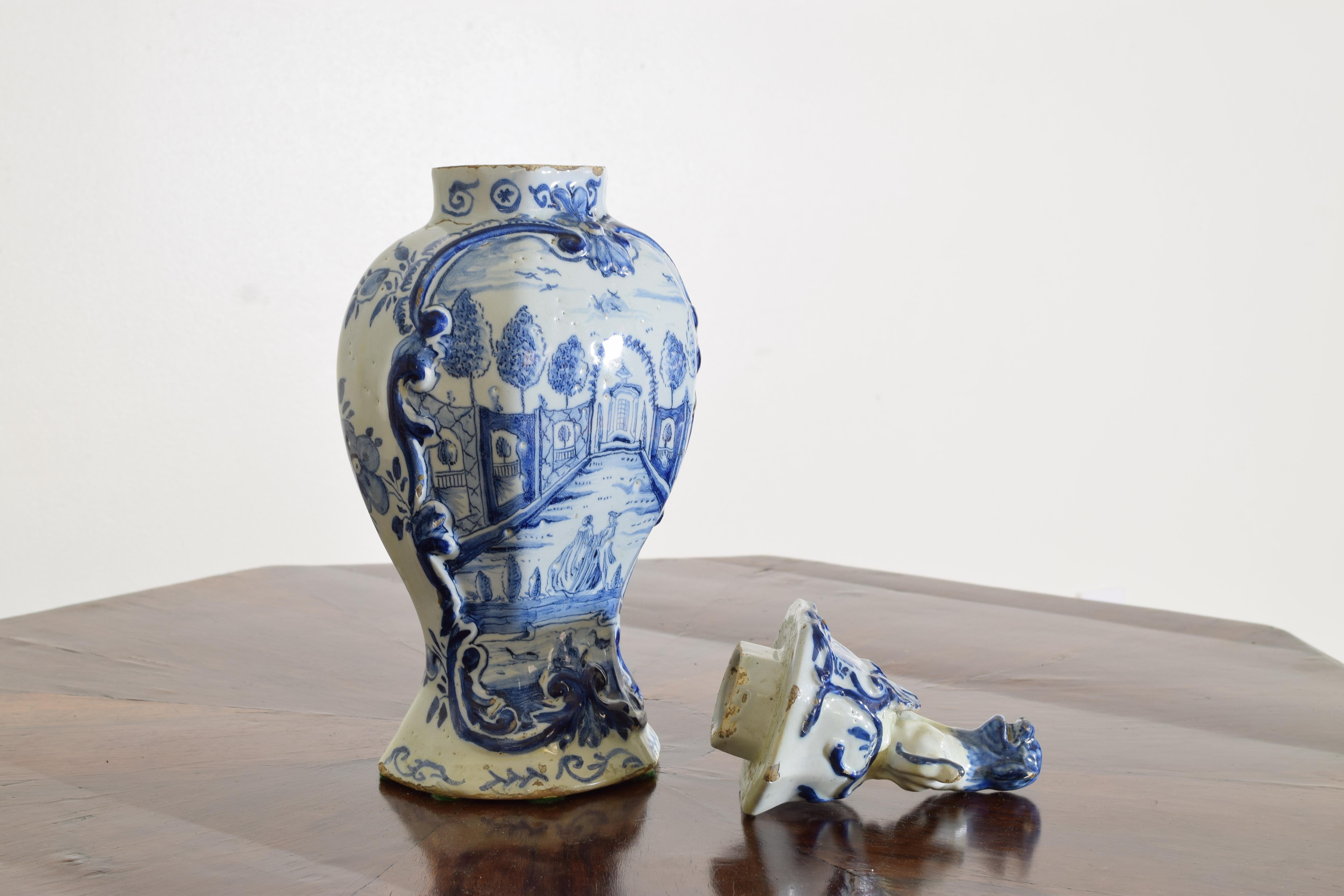 Dutch, 18th Century Set of Three Delft Vases 1
