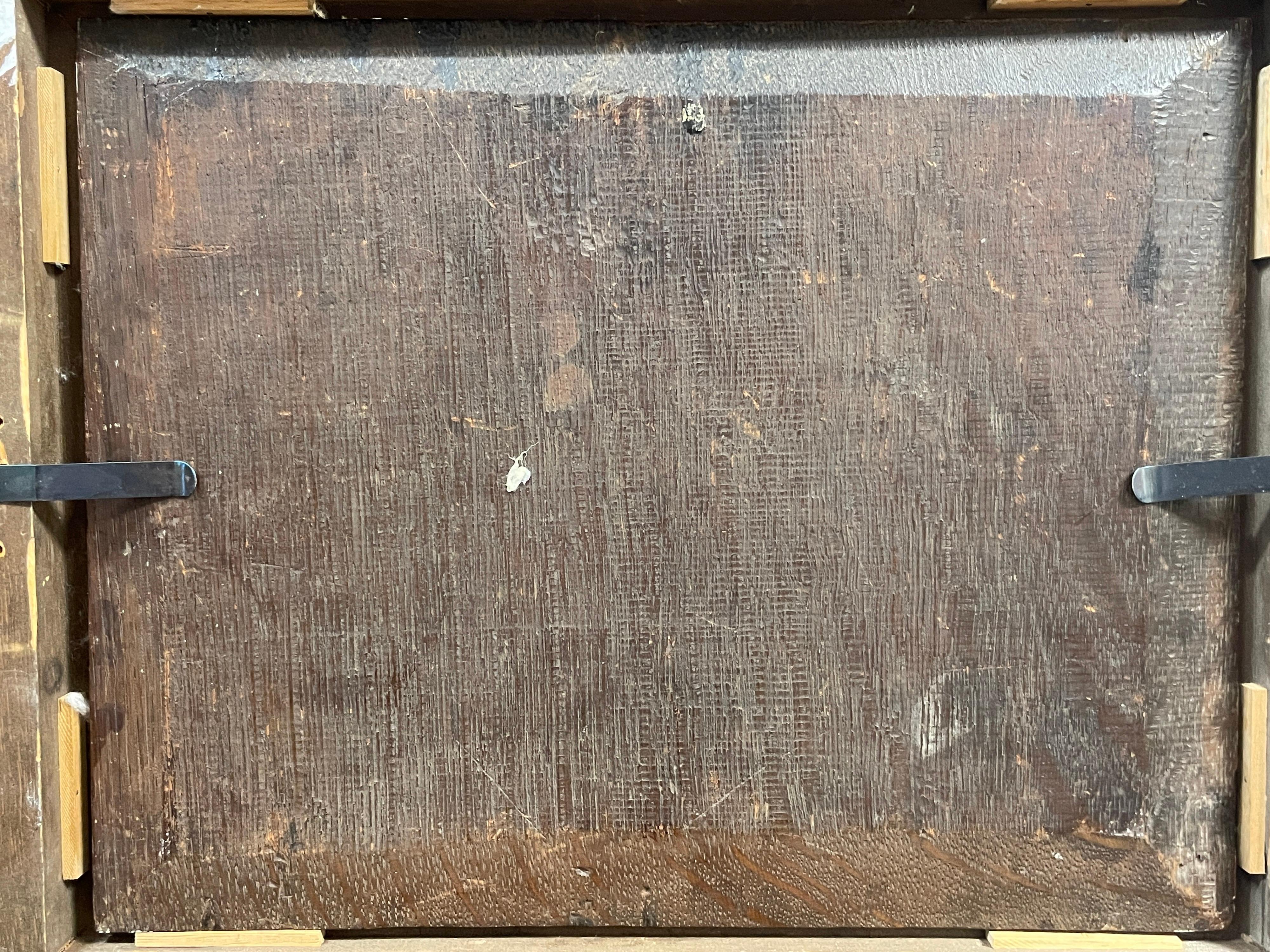 Navegación en aguas tranquilas, óleo holandés del siglo XVIII sobre panel de madera, Hombre de guerra en venta 8